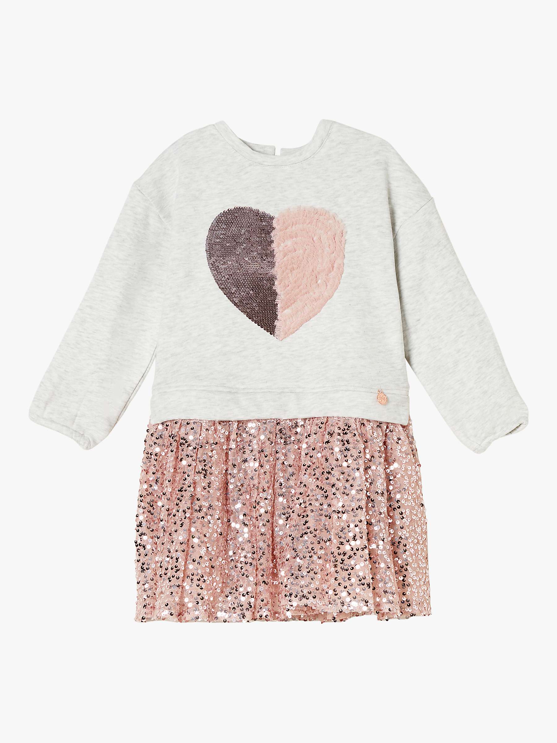 Buy Angel & Rocket Kids' Madelyn Sequin Sweatshirt Dress, Grey/Pink Online at johnlewis.com