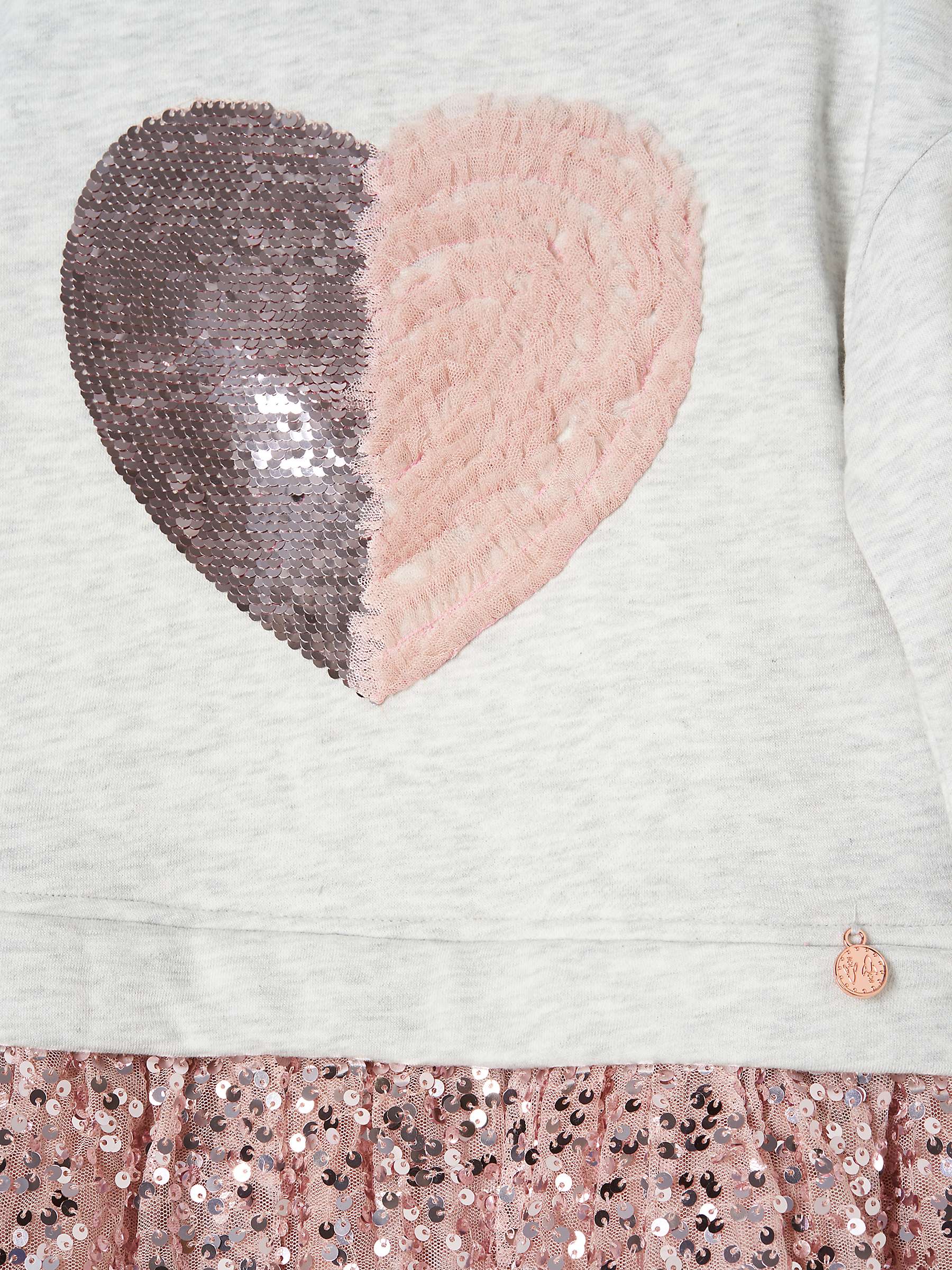 Buy Angel & Rocket Kids' Madelyn Sequin Sweatshirt Dress, Grey/Pink Online at johnlewis.com