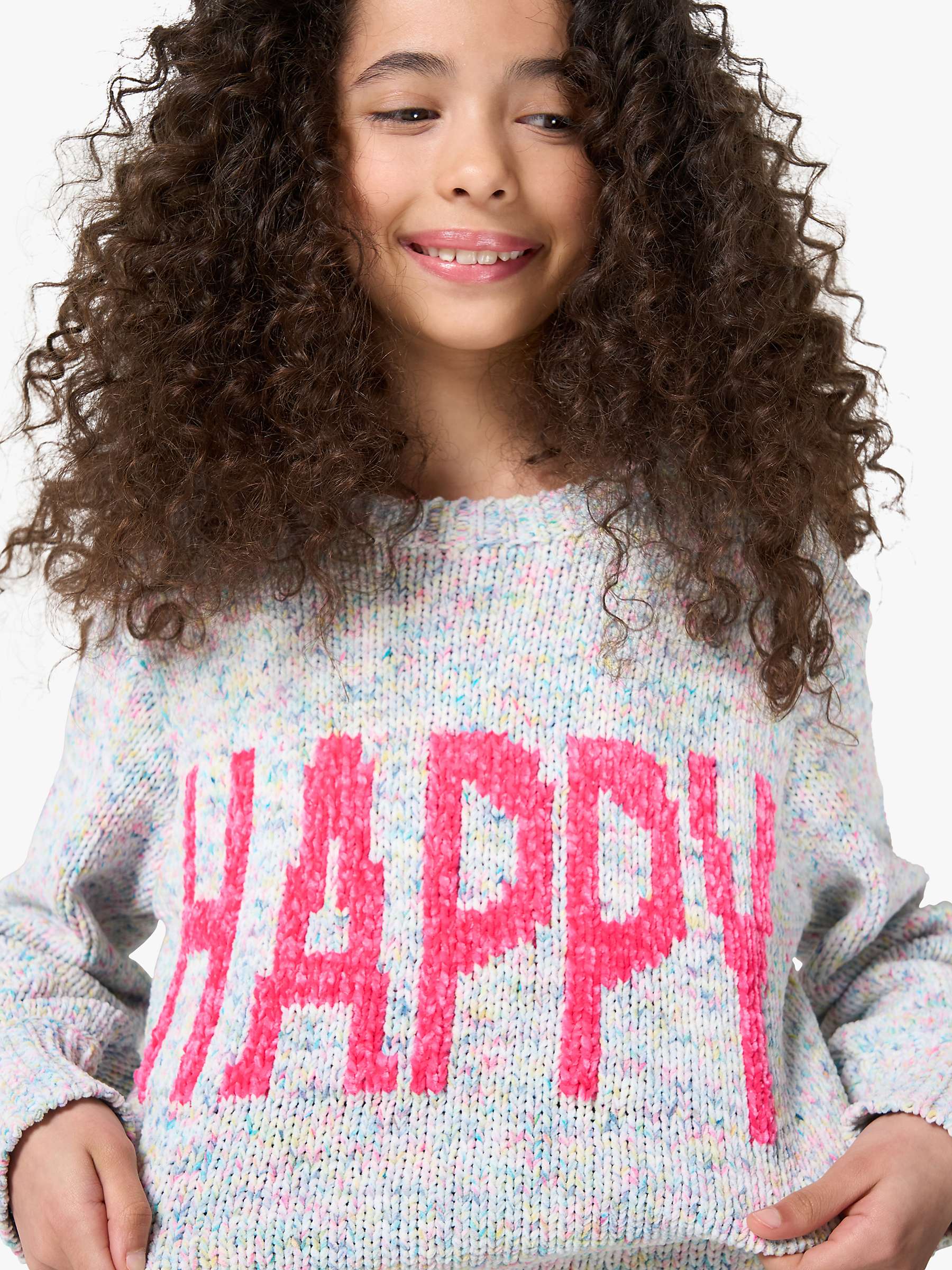 Buy Angel & Rocket Kids' Annette Happy Jumper, Pink/Multi Online at johnlewis.com