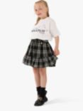 Angel & Rocket Kids' Amber Check Skirt, Black/White, Black/White