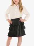 Angel & Rocket Kids' Harper PU Plisse Skirt, Black