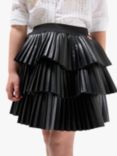 Angel & Rocket Kids' Harper PU Plisse Skirt, Black