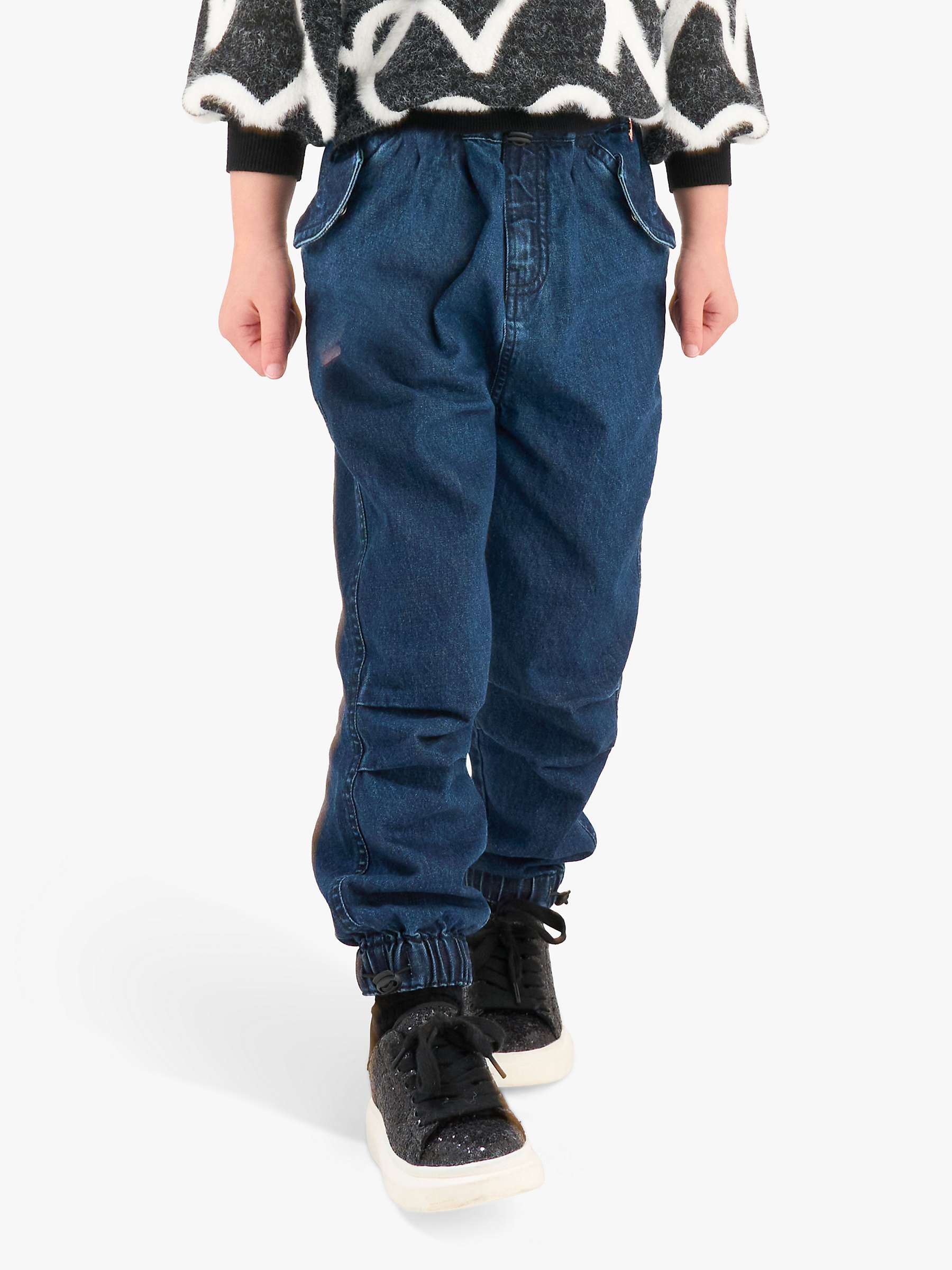 Buy Angel & Rocket Kids' Carrie Denim Parachute Trousers, Blue Online at johnlewis.com