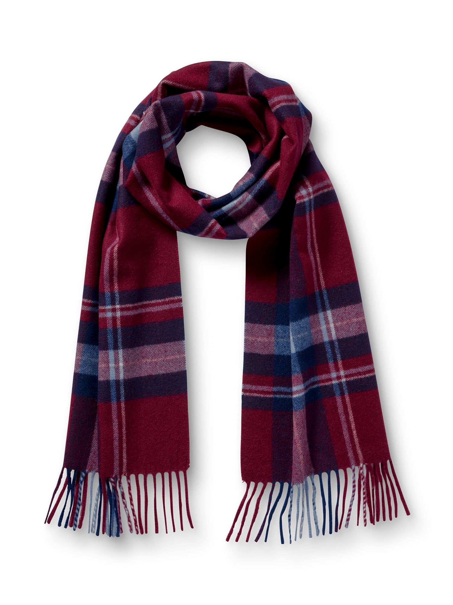 Charles Tyrwhitt Check Cashmere Scarf, Red/Multi at John Lewis & Partners