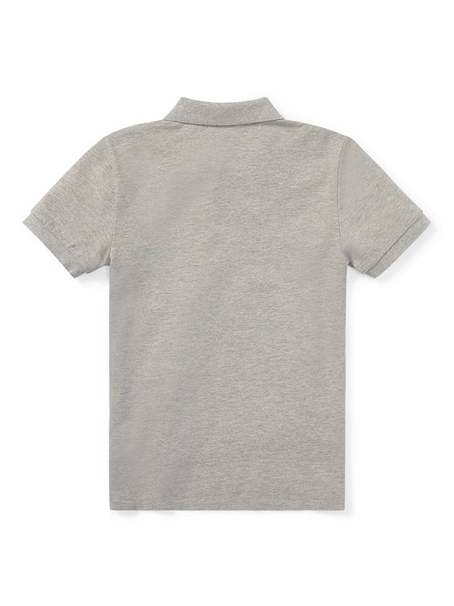 Ralph Lauren Kids' Cotton Signature Logo Short Sleeve Polo Shirt, Grey
