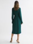 Reiss Phoenix Plain Pleated Midi Dress, Green