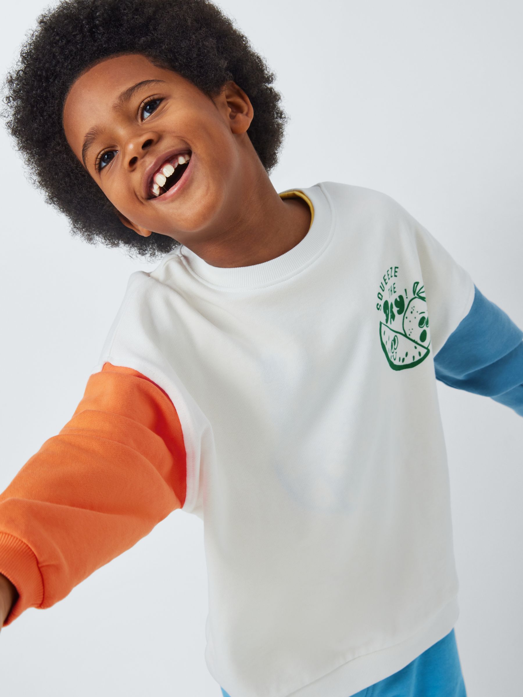 John Lewis ANYDAY Kids' Squeeze The Day Oversized Sweatshirt, Multi, 7 years