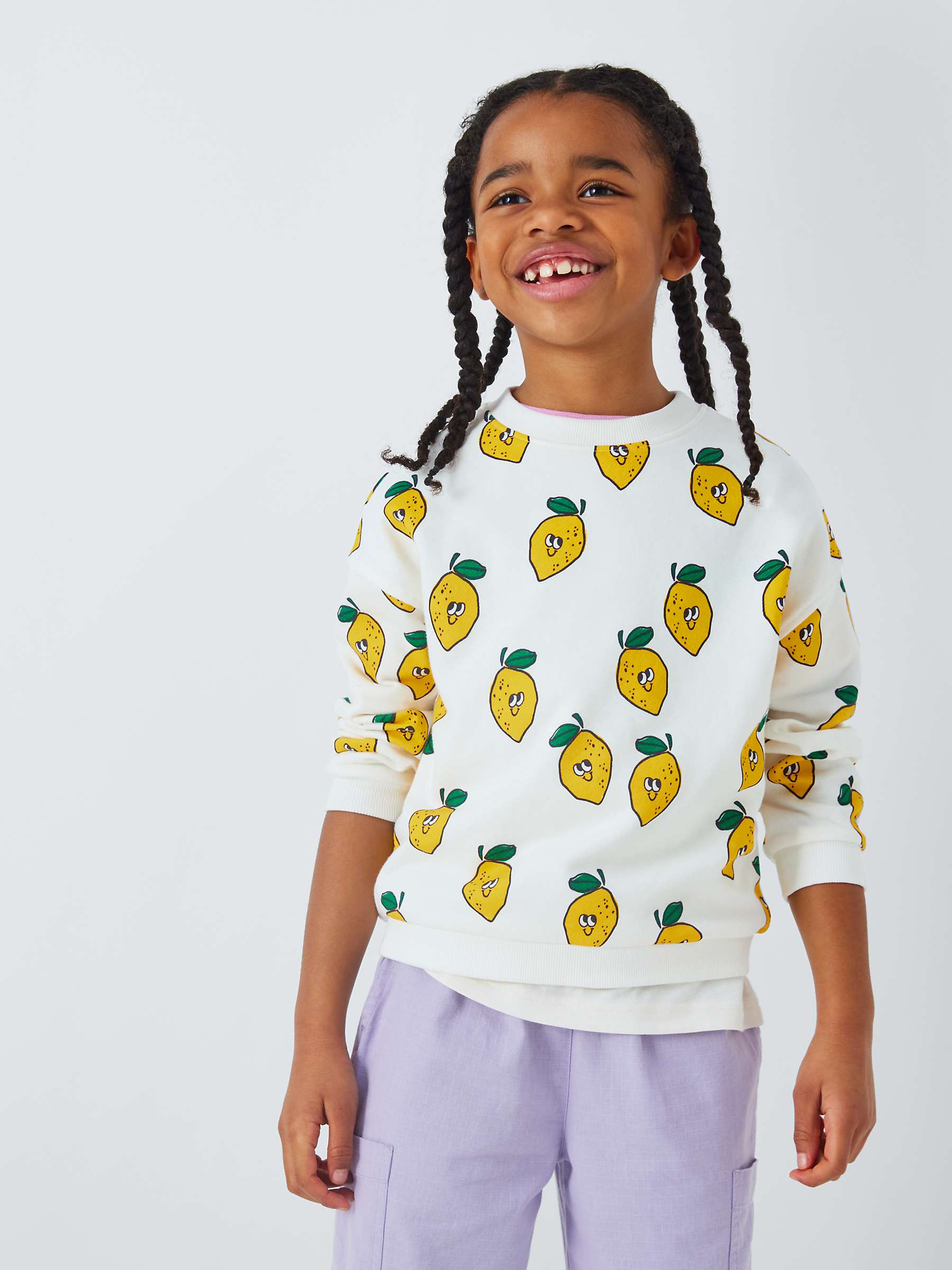 Buy John Lewis ANYDAY Kids' Lemon Sweatshirt, Gardenia Online at johnlewis.com