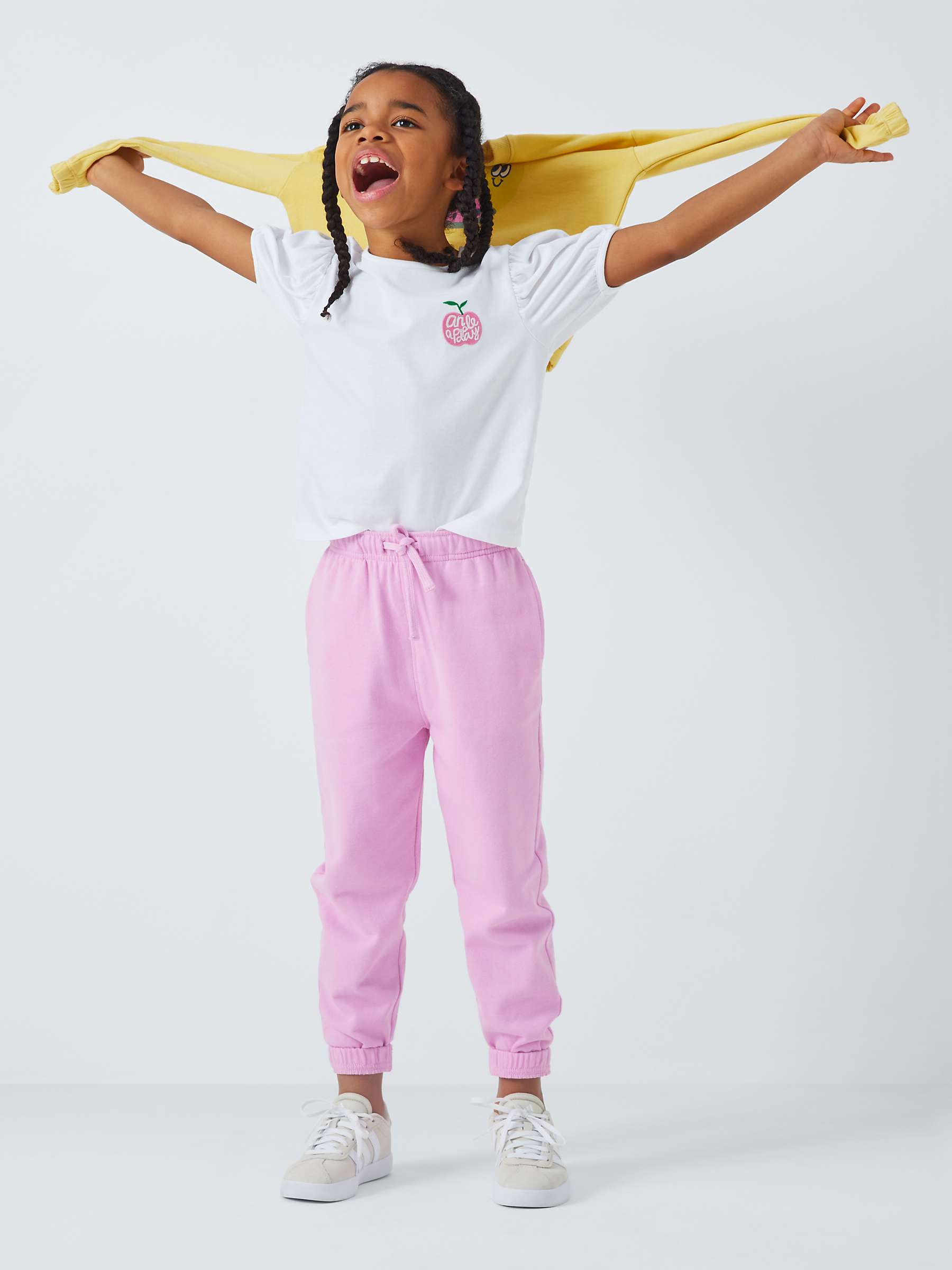 Buy John Lewis ANYDAY Kids' Cotton Joggers, Pastel Pink Online at johnlewis.com