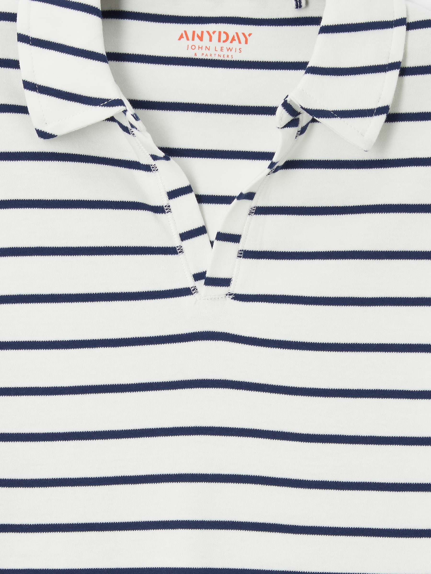 Buy John Lewis ANYDAY Kids' Stripe V Neck Top, Medieval Blue Online at johnlewis.com