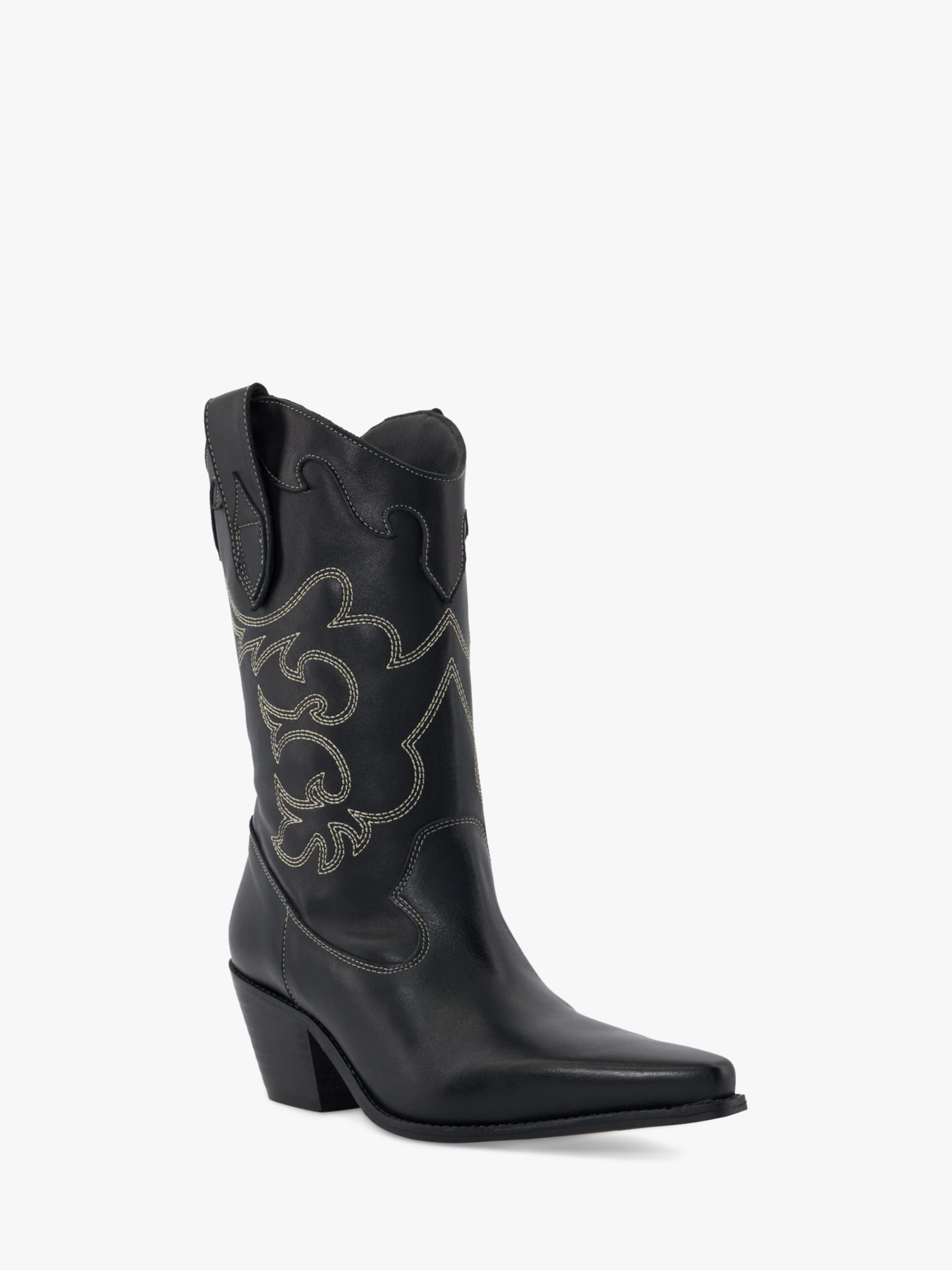 Buy Dune Prickly Leather Cowboy Boots Online at johnlewis.com