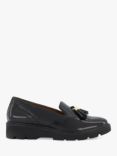 Dune Garnishes Leather Wedge Loafers, Black