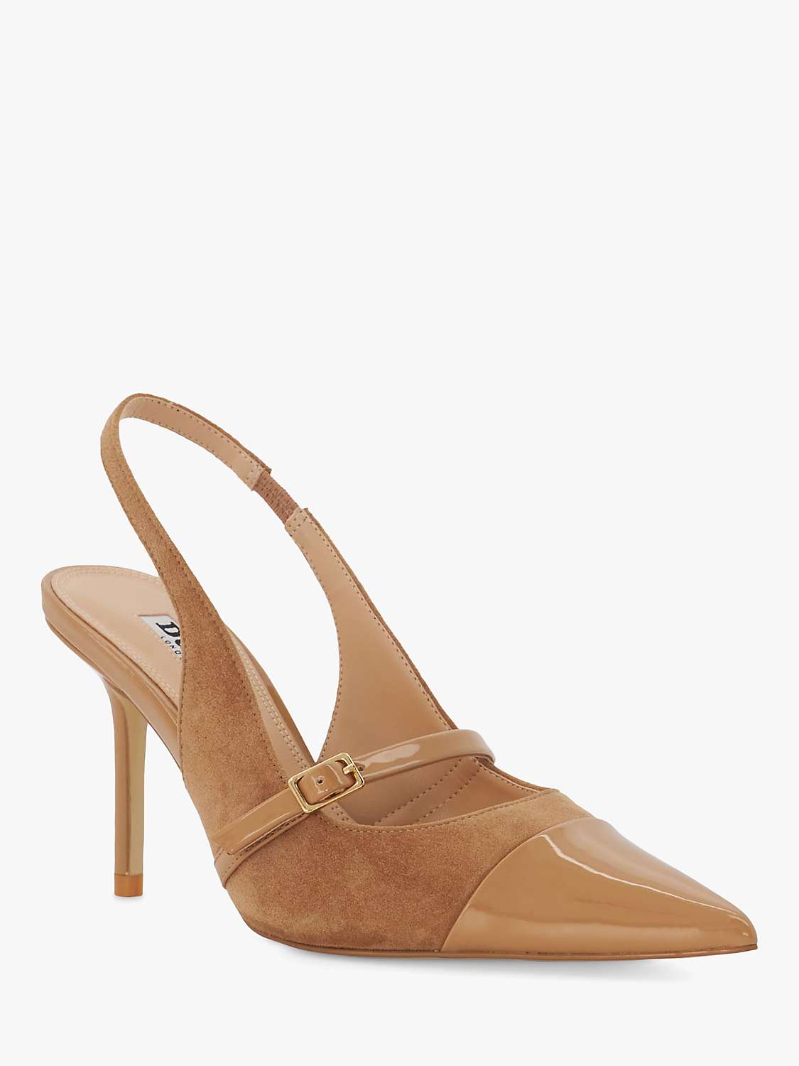 Buy Dune Carisma Suede Slingback Court Shoes, Camel Online at johnlewis.com