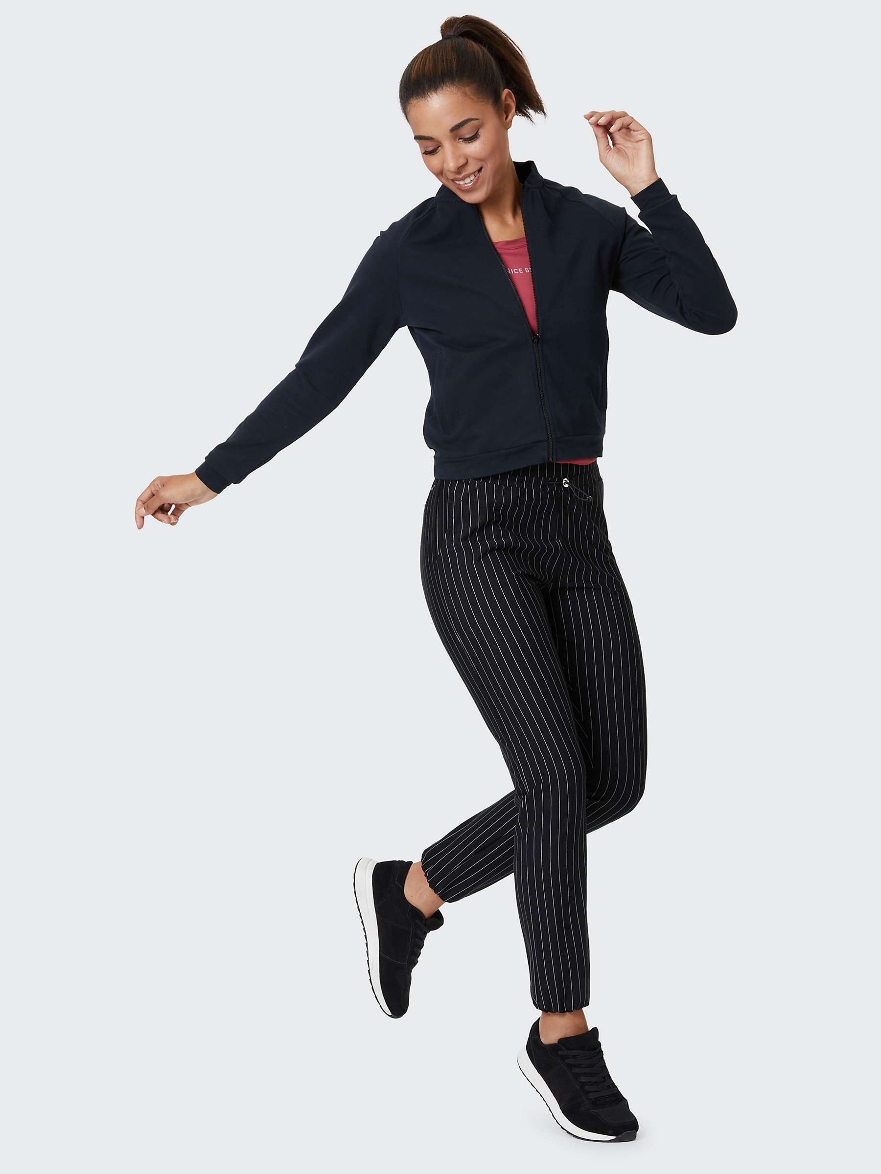 Buy Venice Beach Millie Pinstripe Sports Trousers, Black Online at johnlewis.com
