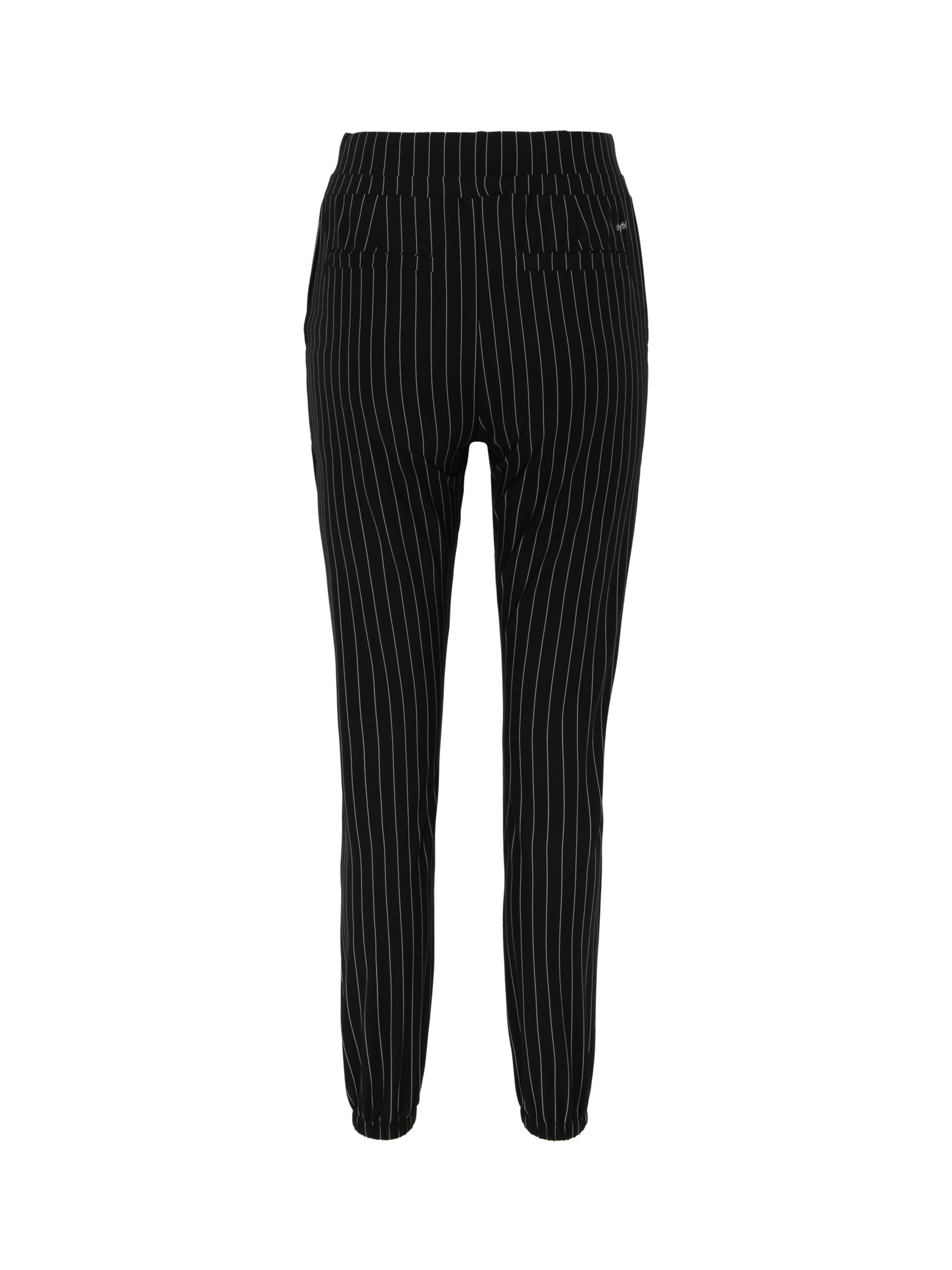 Venice Beach Millie Pinstripe Sports Trousers, Black at John Lewis ...