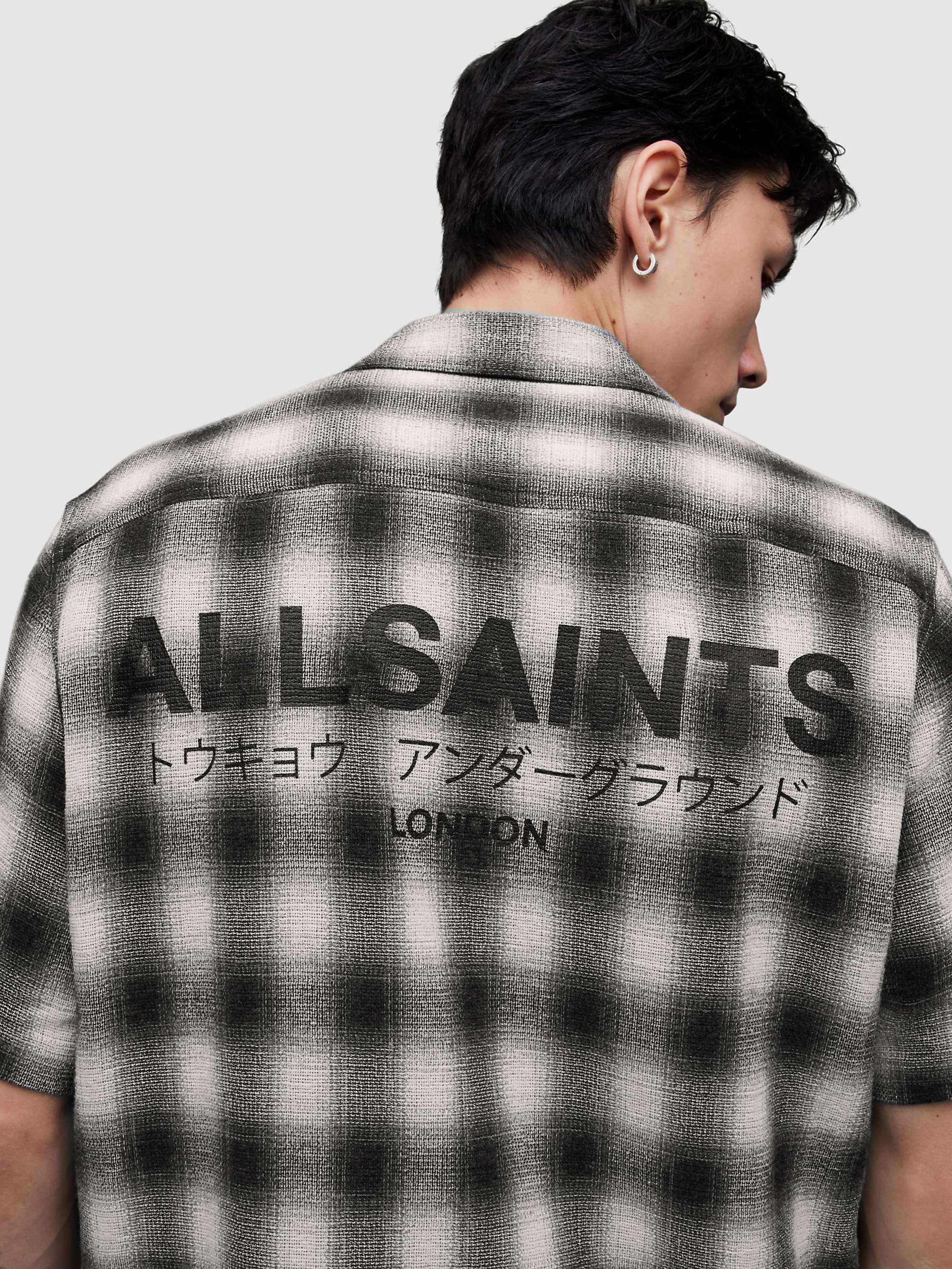 Buy AllSaints Underground Check Shirt, White/Black Online at johnlewis.com