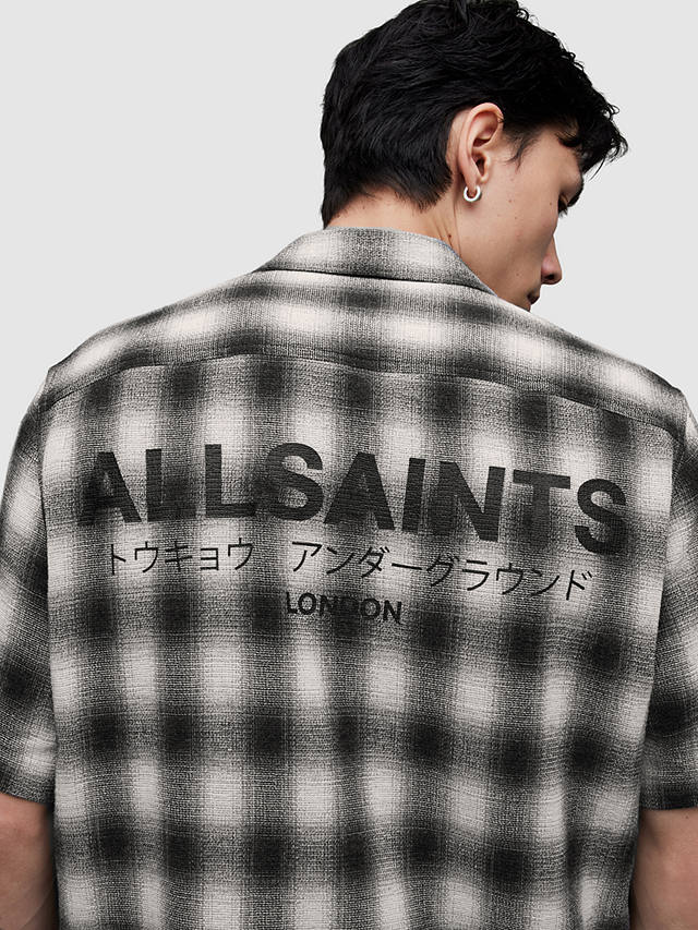 AllSaints Underground Check Shirt, White/Black