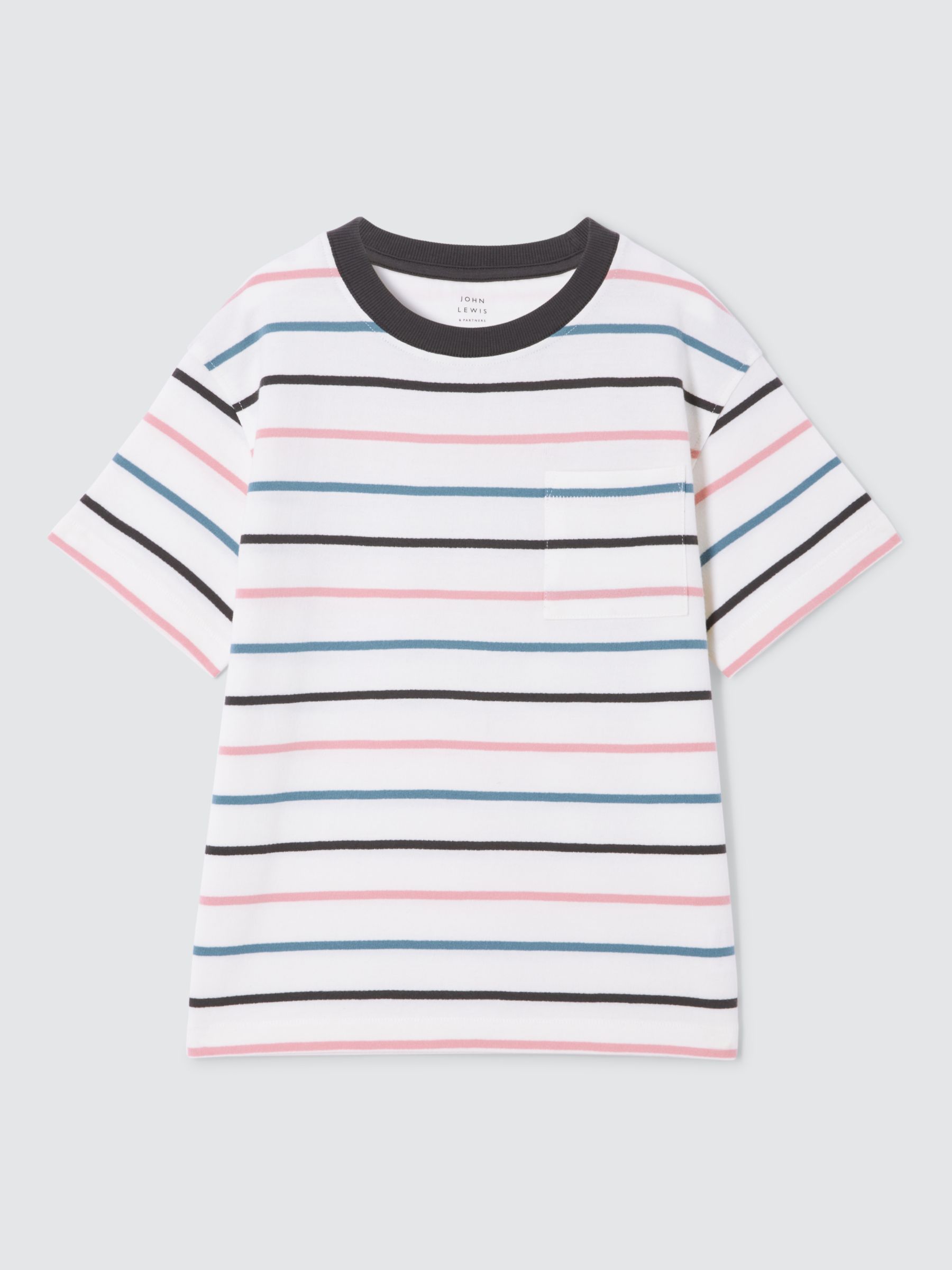 John Lewis Multi Stripe T-Shirt, Multi, 7 years