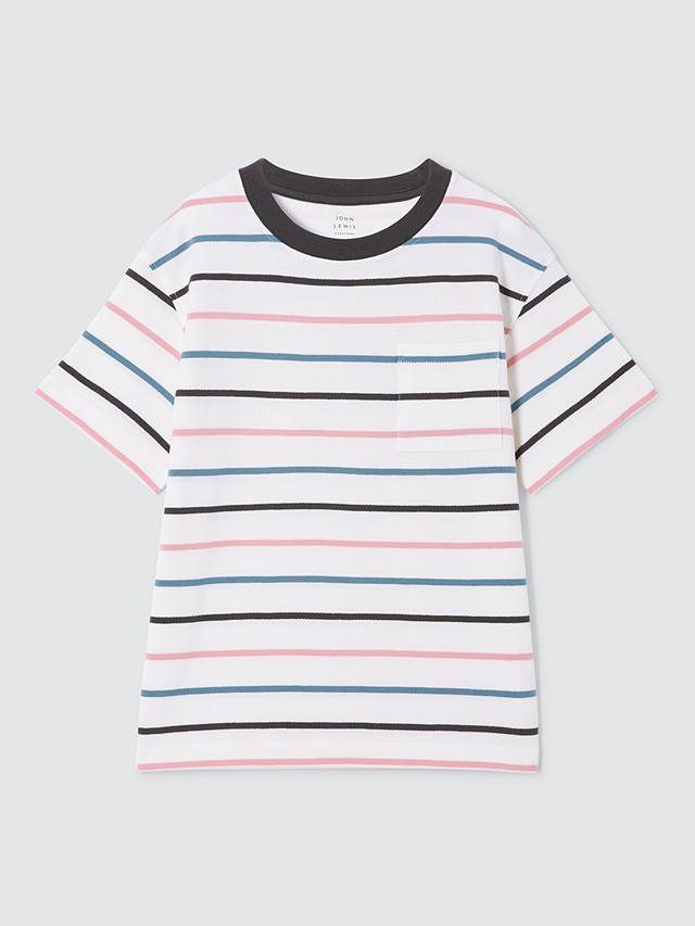 John Lewis Multi Stripe T-Shirt, Multi