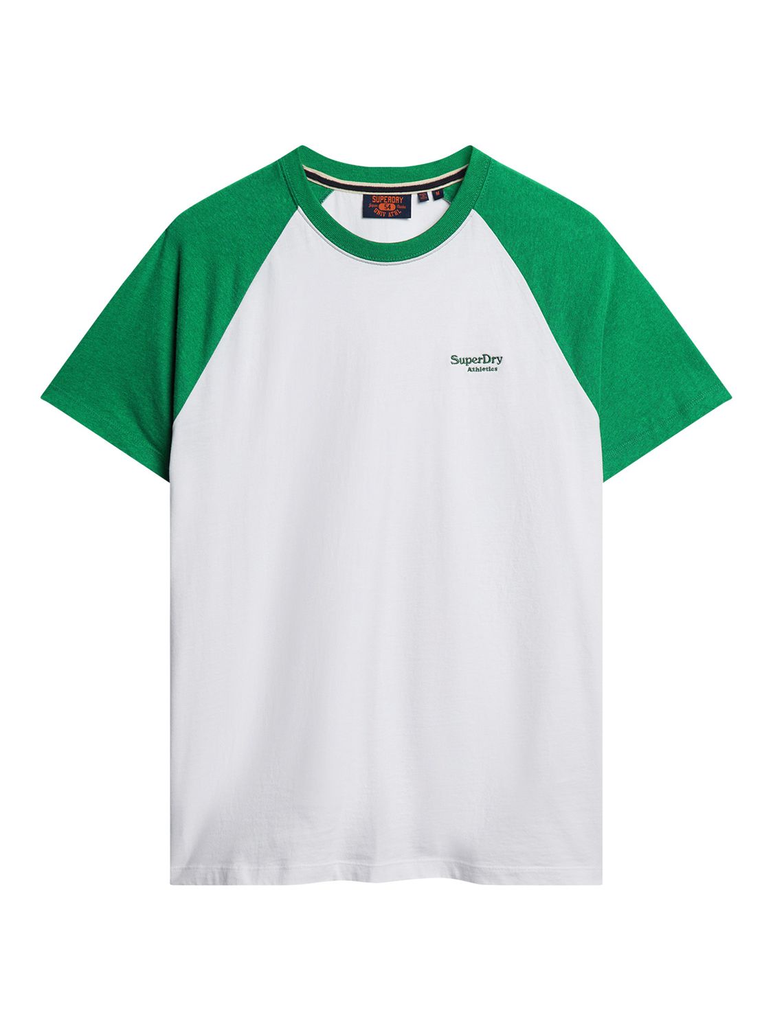 Superdry Organic Cotton Essential Logo Baseball T-Shirt, Optic/Field ...