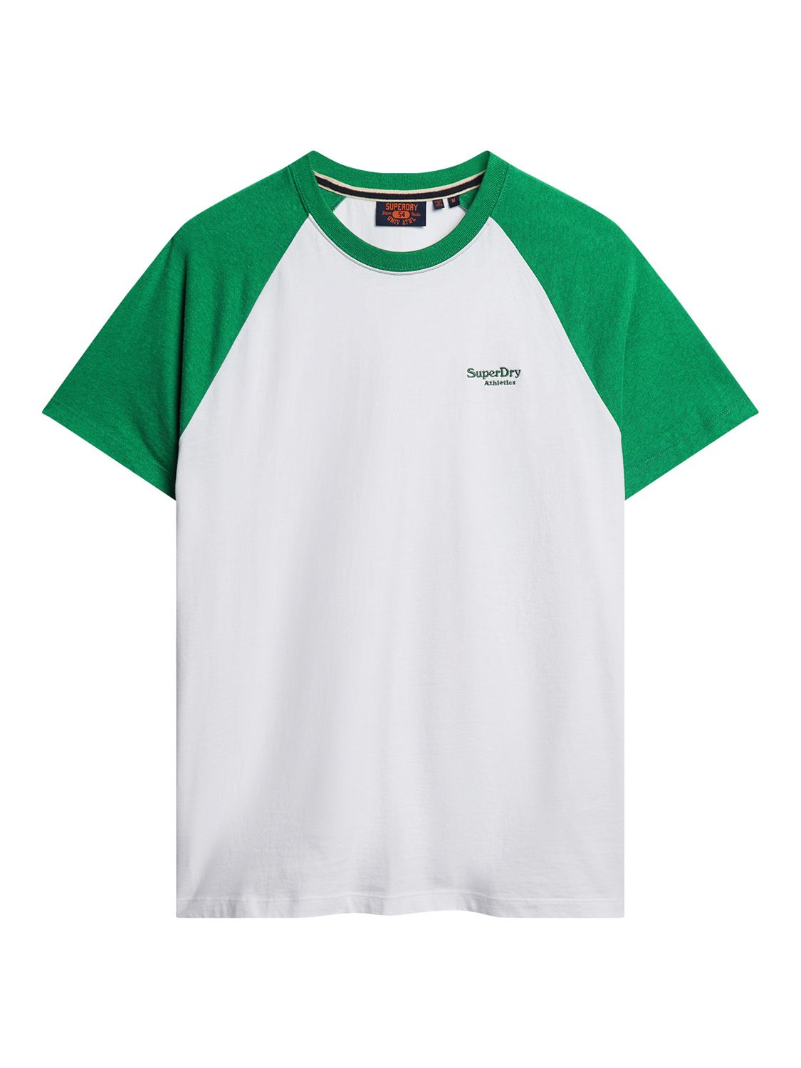 Men's Organic Cotton Essential Logo Baseball T-Shirt in Optic/field Green  Marl