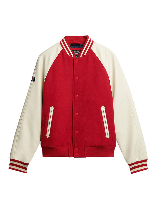 Superdry College Varsity Jacket, Red Claret