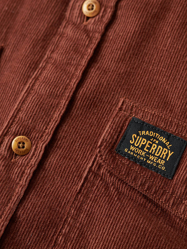 Superdry Trailsman Cord Shirt, Potting Soil Brown