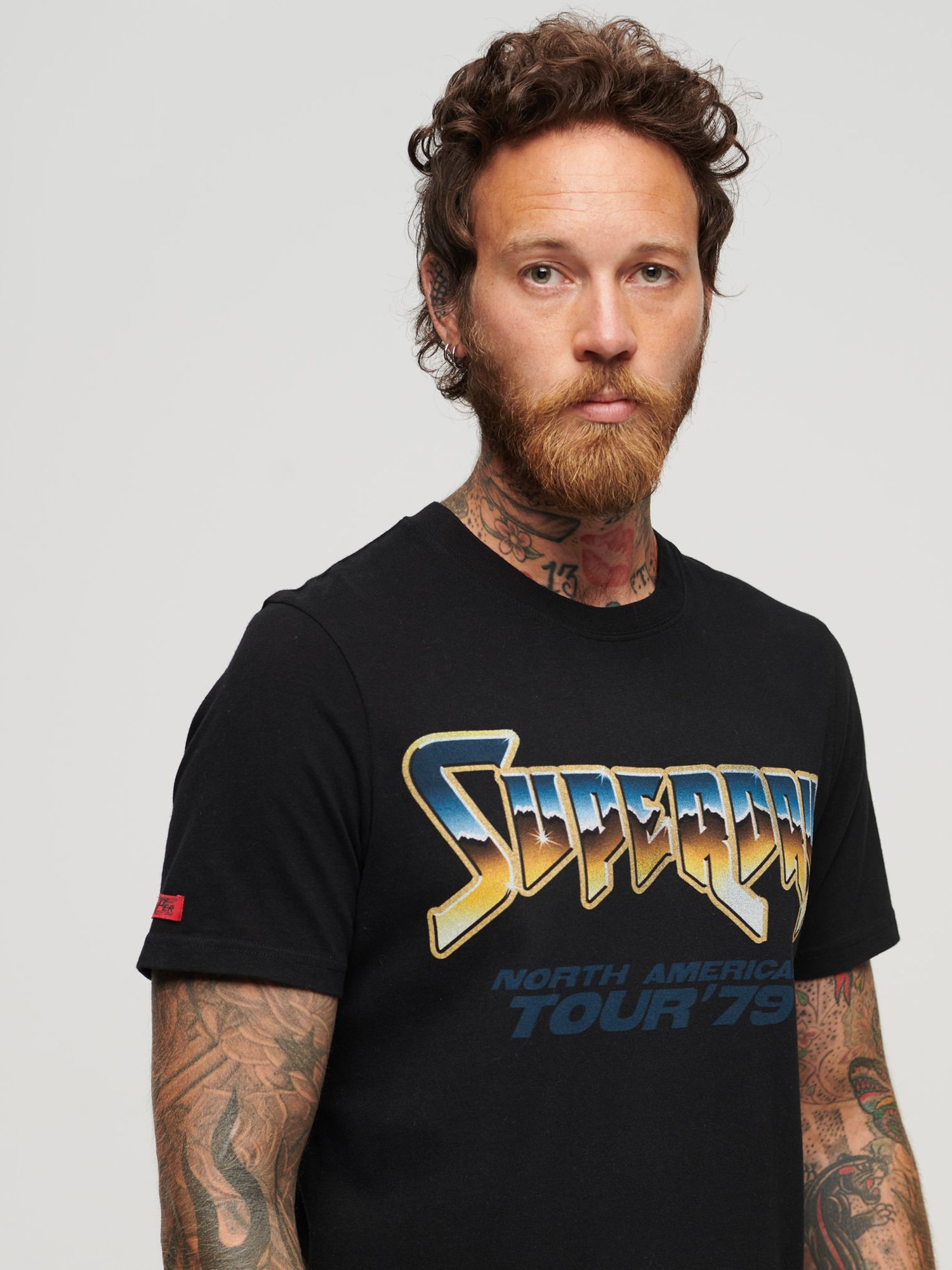 Superdry 70s Rock Graphic Band T-Shirt, Black