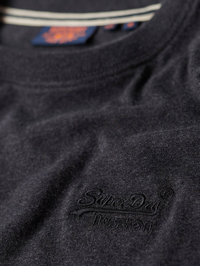 Superdry Organic Cotton Essential Logo T-Shirt, Raven Black Marl