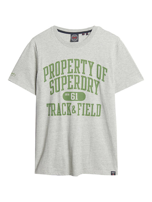 Superdry Athletic College Graphic T-Shirt, Grey Fleck Marl