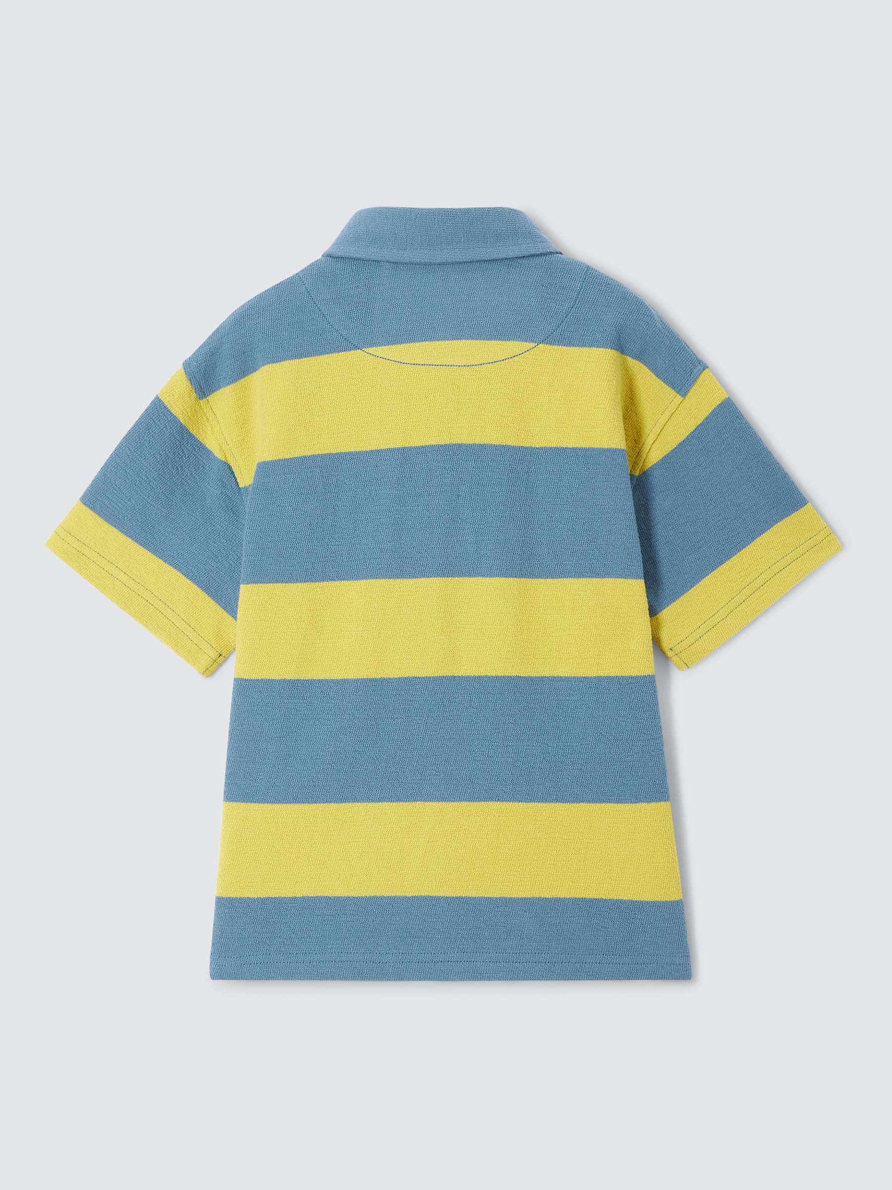 Buy John Lewis Kids' Stripe Short Sleeve Polo Shirt, Yellow/Blue Online at johnlewis.com