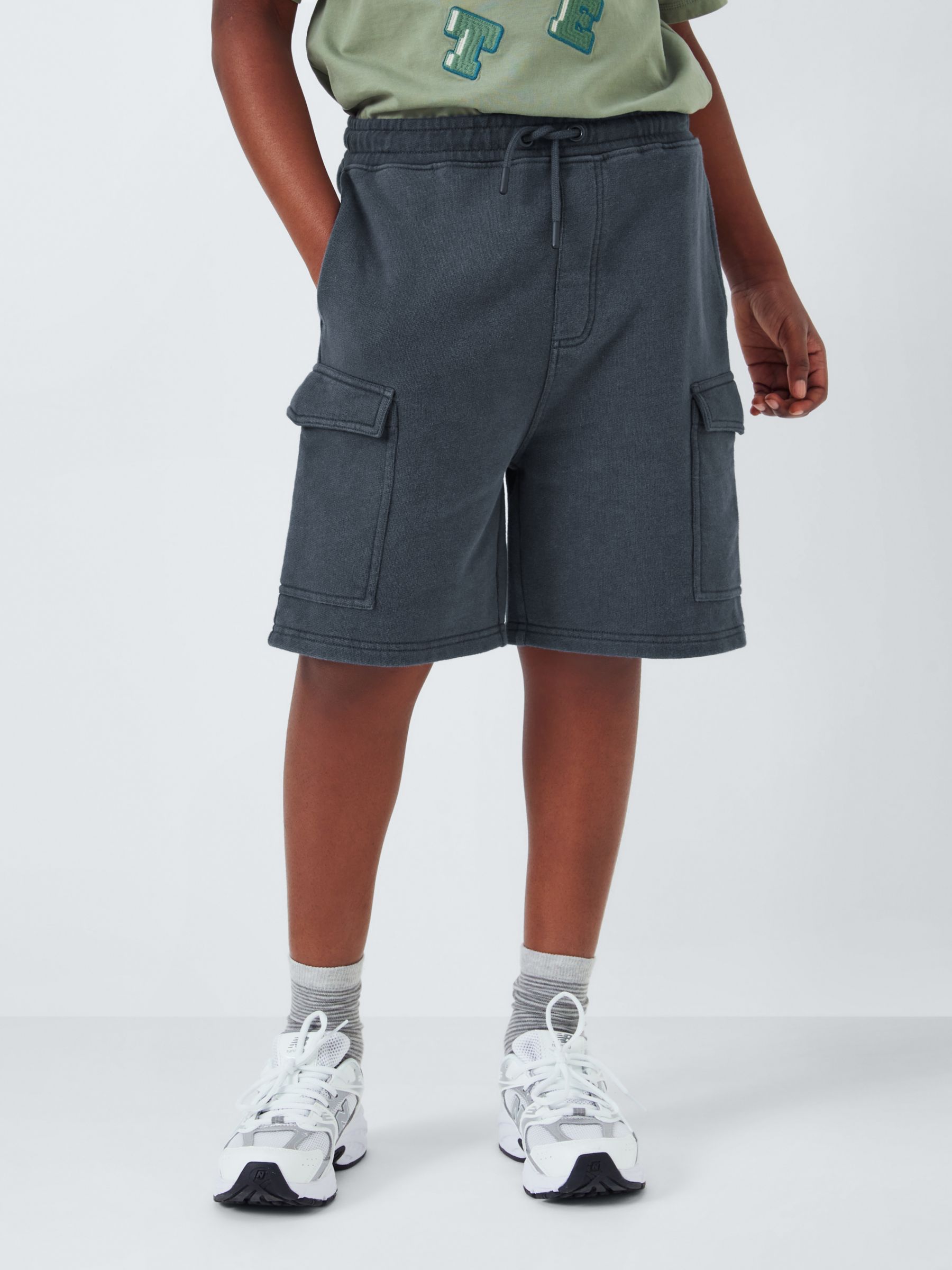 John Lewis Kids' Jersey Cargo Shorts, Black, 11 years