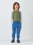 John Lewis Kids' Colour Block Panel Joggers, Blue/Multi