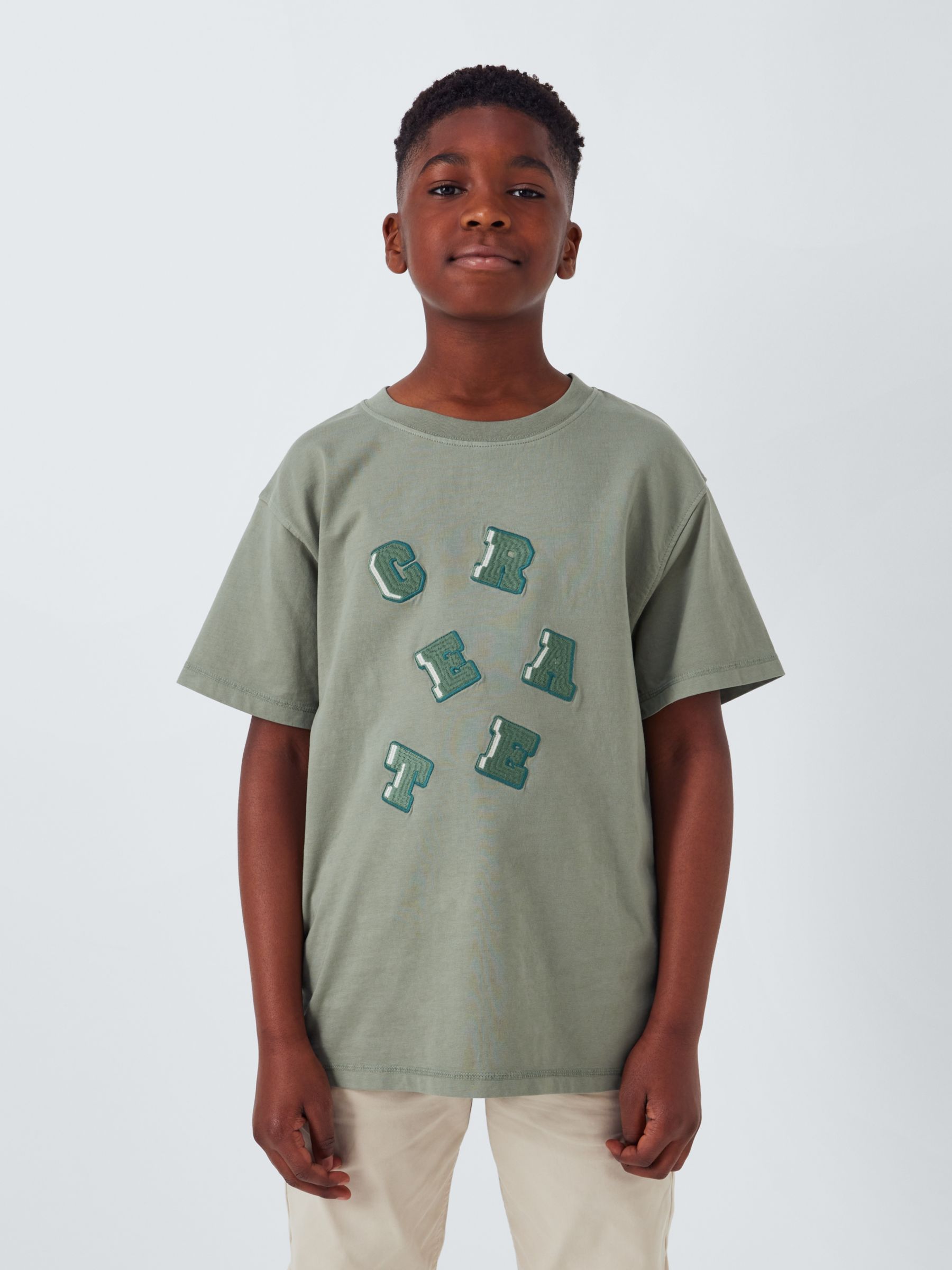 John Lewis Kids' Create Short Sleeve T-Shirt, Green, 8 years