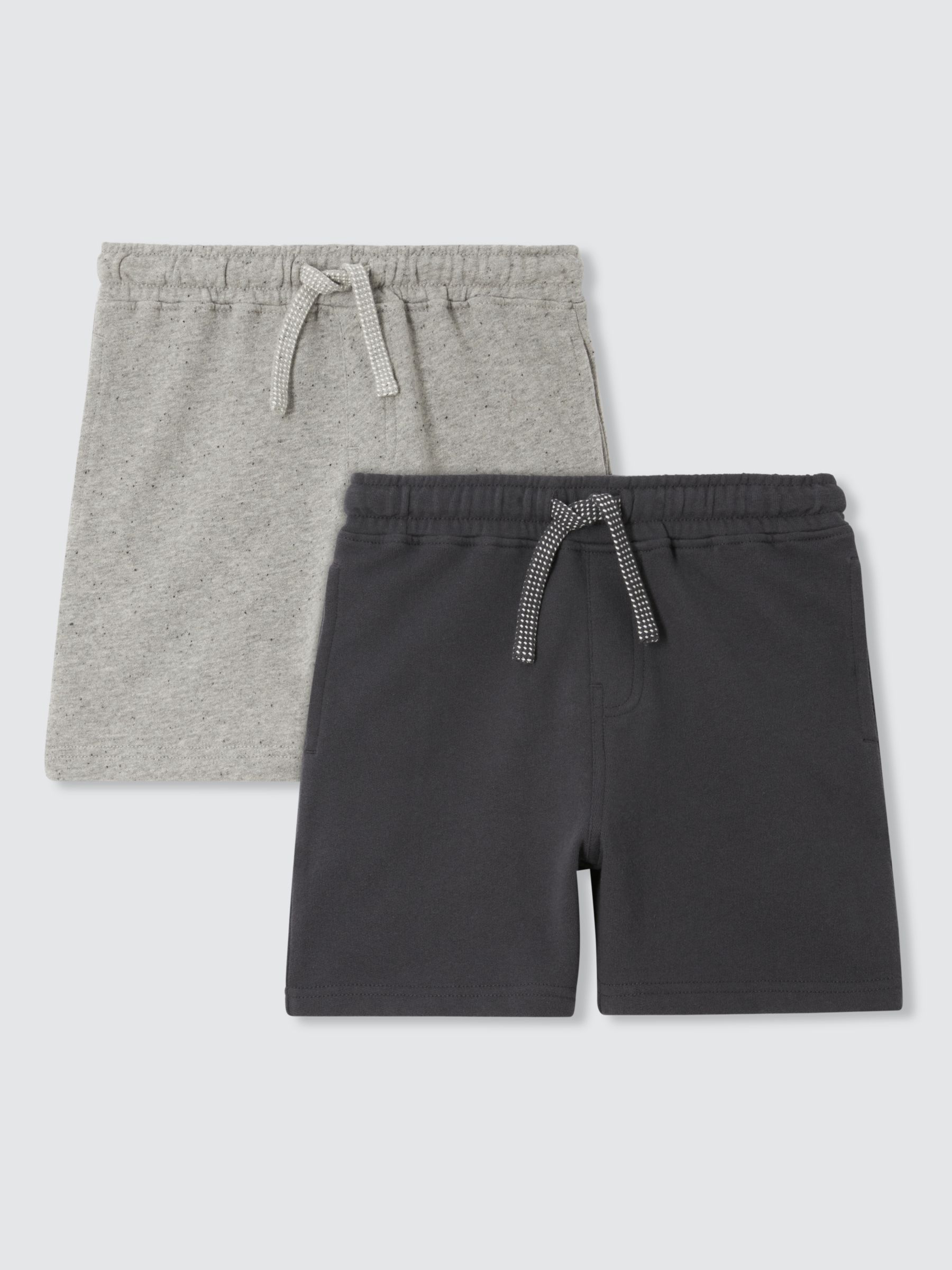John Lewis Kids' Jersey Shorts, Pack of 2, Charcoal/Grey, 10 years