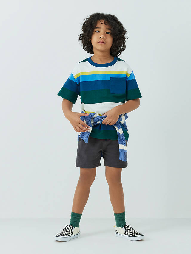 John Lewis Kids' Jersey Shorts, Pack of 2, Charcoal/Grey