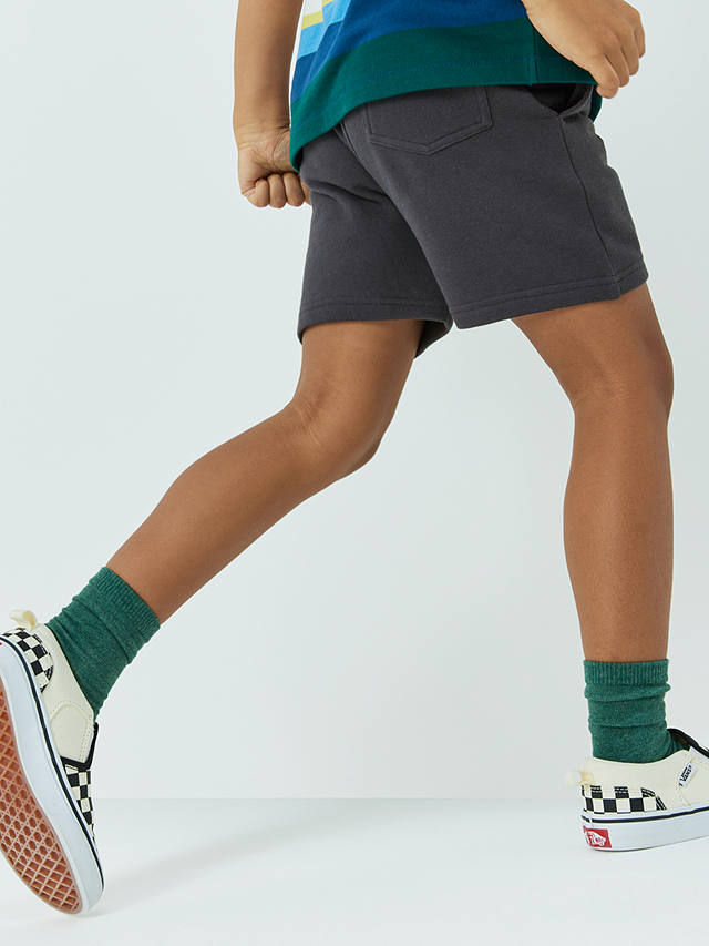 John Lewis Kids' Jersey Shorts, Pack of 2, Charcoal/Grey