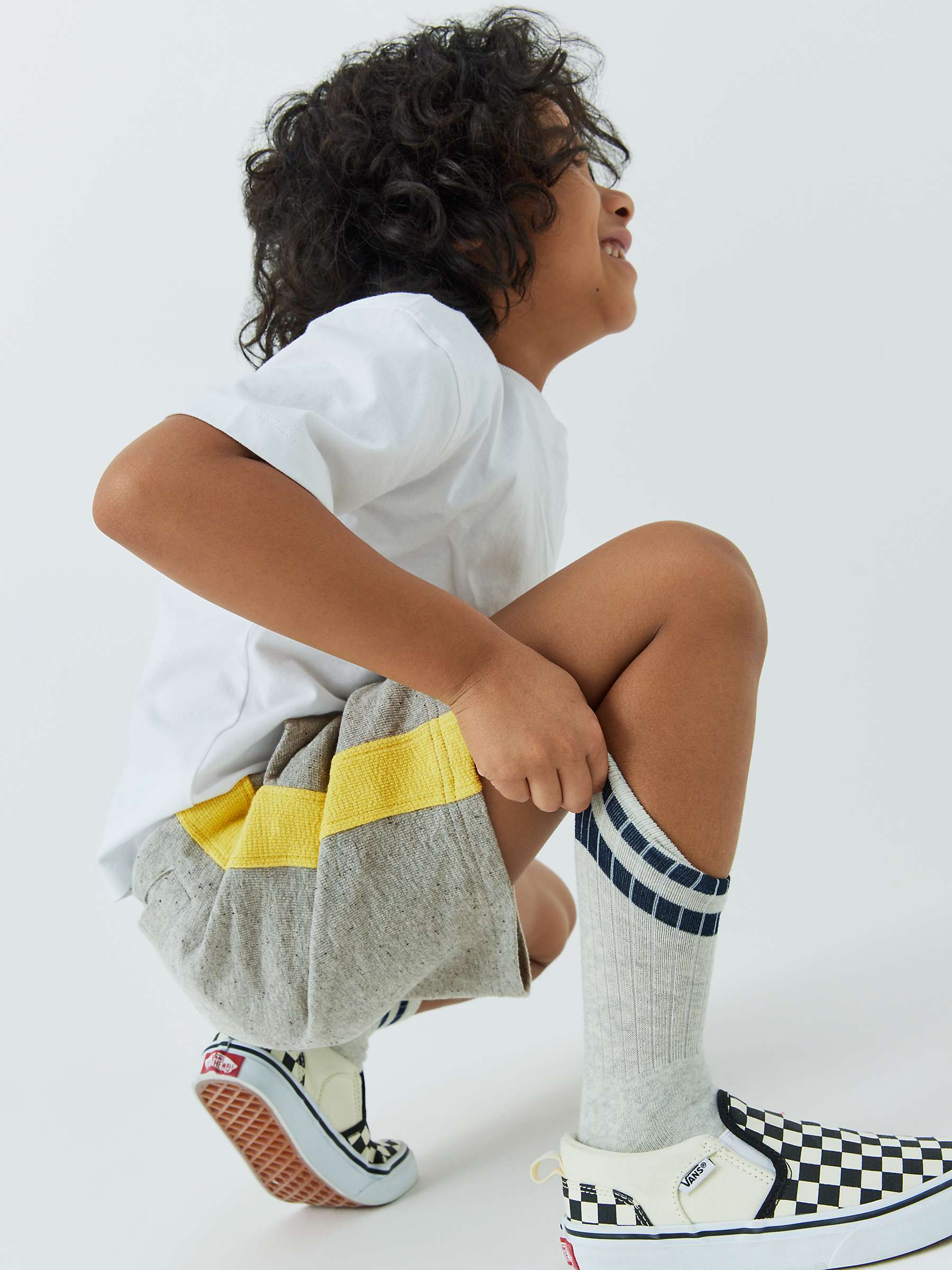 Buy John Lewis Kids' Marl Side Stripe Shorts, Grey Online at johnlewis.com