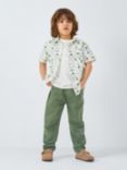 John Lewis Kids' Dinosour Print Shirt, Cream/Green