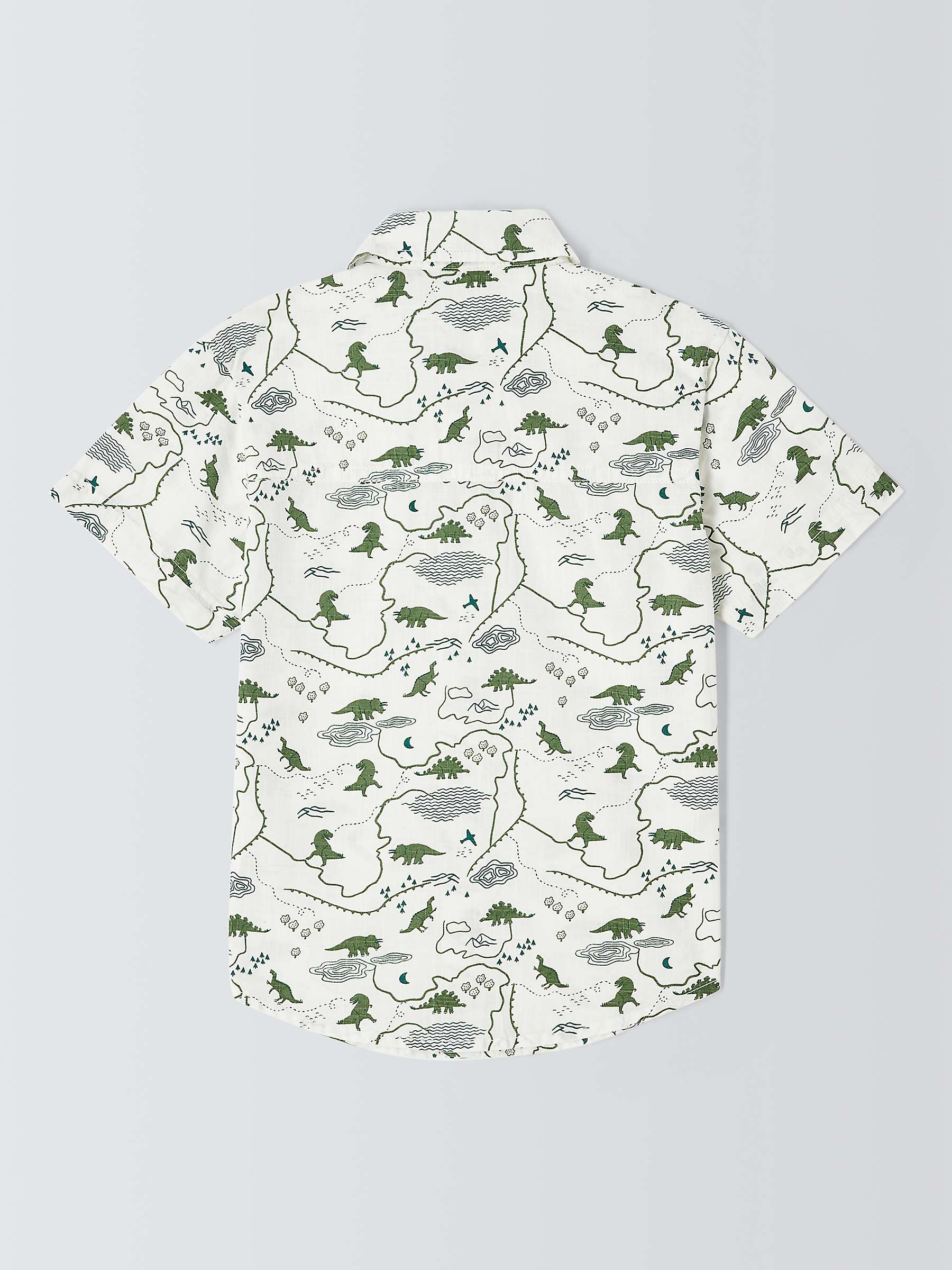 Buy John Lewis Kids' Dinosour Print Shirt, Cream/Green Online at johnlewis.com