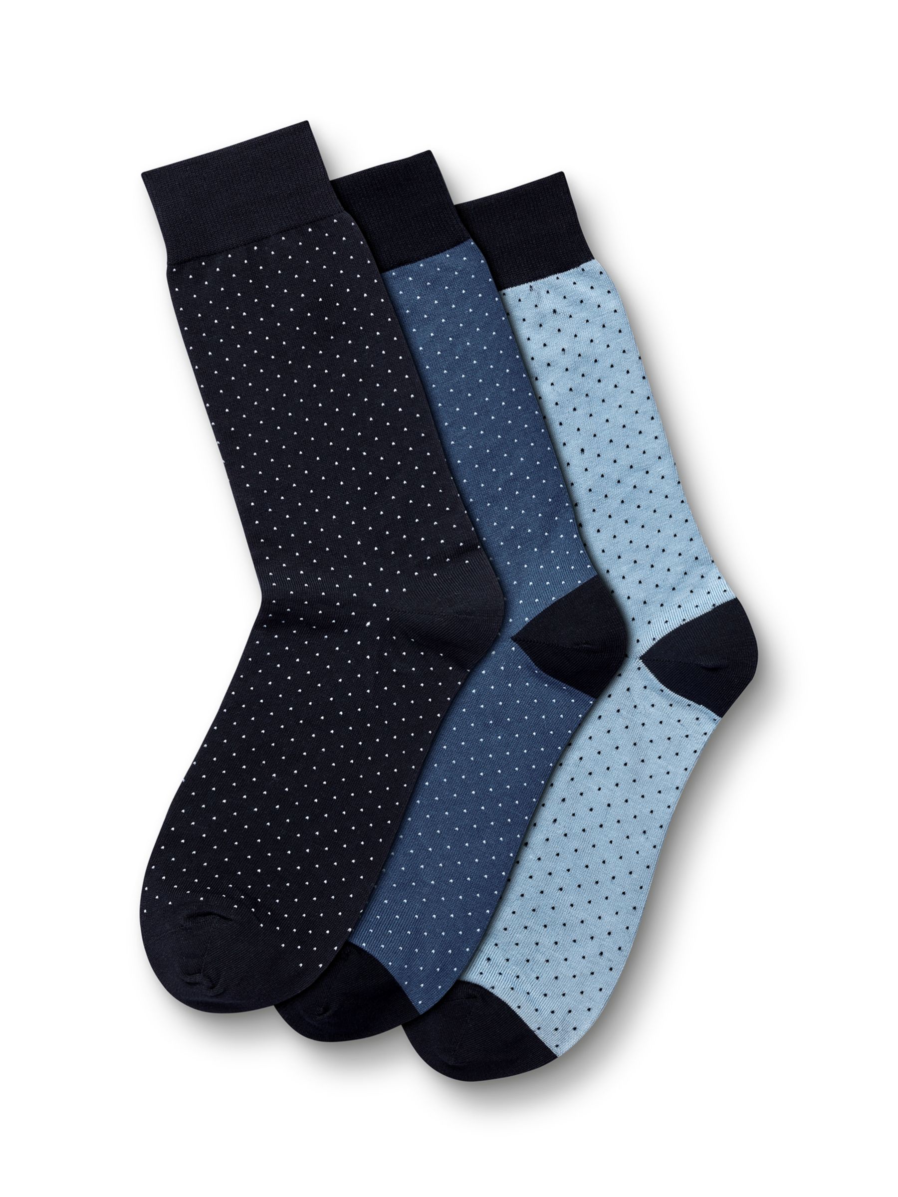 Buy Charles Tyrwhitt Micro Dash Rich Cotton Socks, Pack of 3, Navy/Multi Online at johnlewis.com