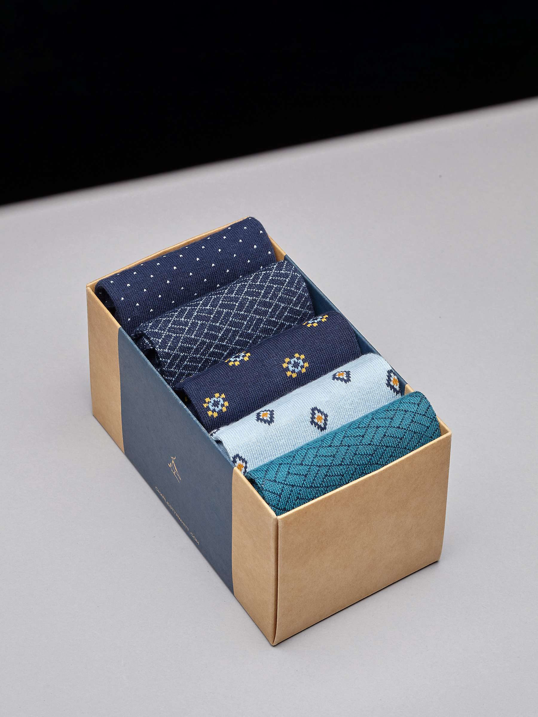 Buy Charles Tyrwhitt Semi Plain Socks Gift Box, Pack of 5, Multi Online at johnlewis.com