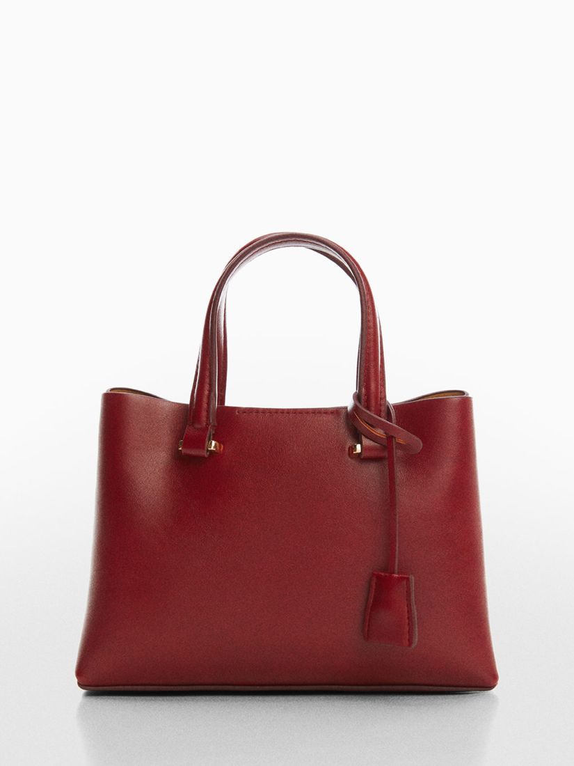 Mango Bello Double Compartment Cross Body Bag, Dark Red at John Lewis ...