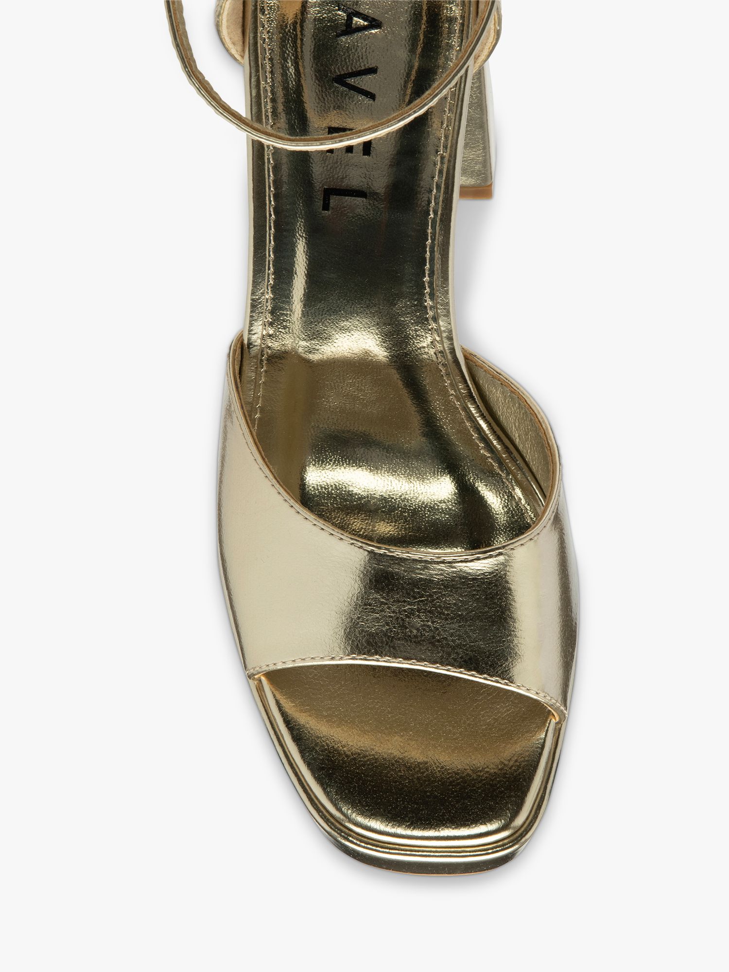 Ravel Ornsay Block Heel Sandals, Gold at John Lewis & Partners