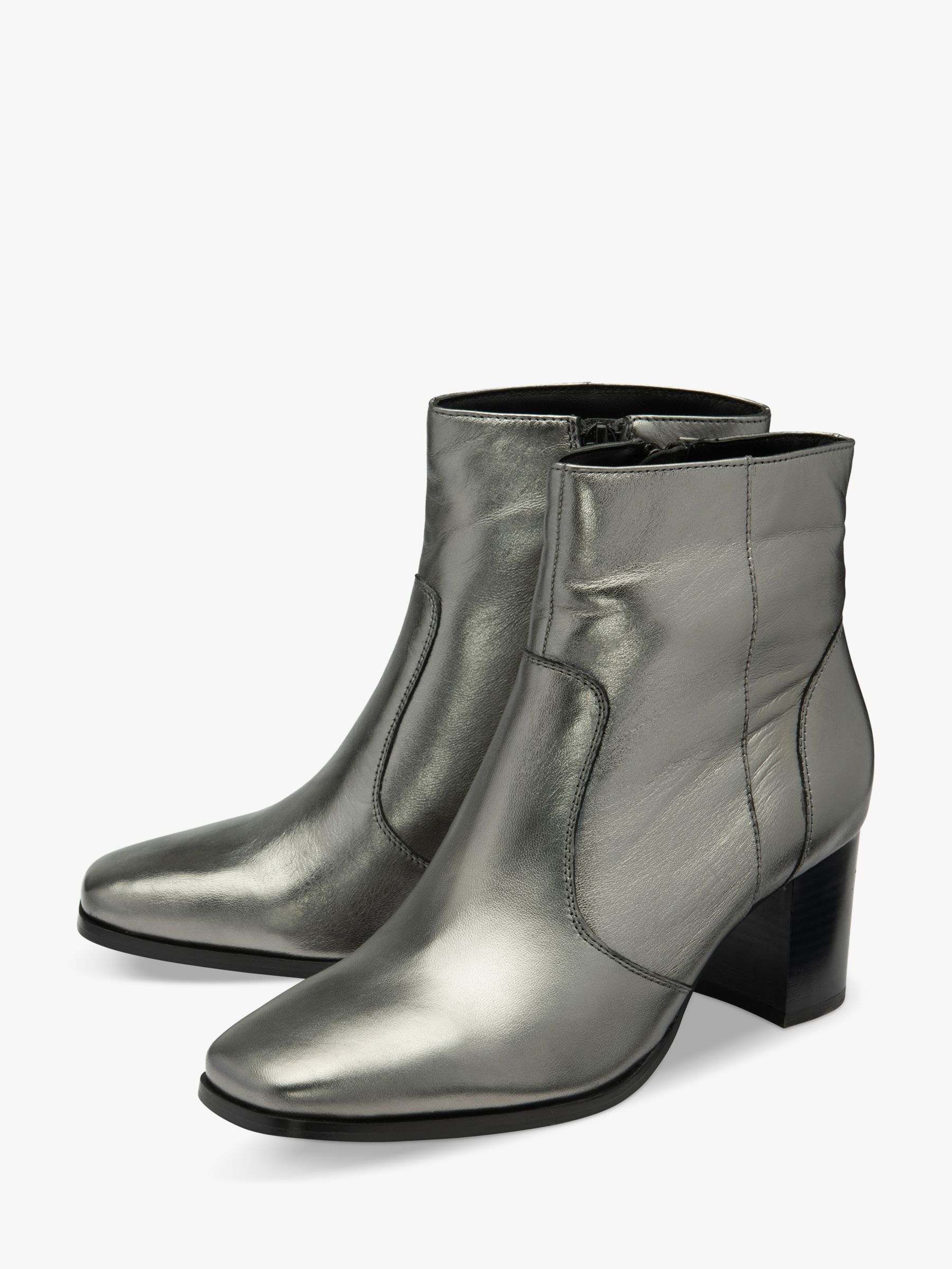 Ravel Louth Leather Ankle Boots, Pewter, 3