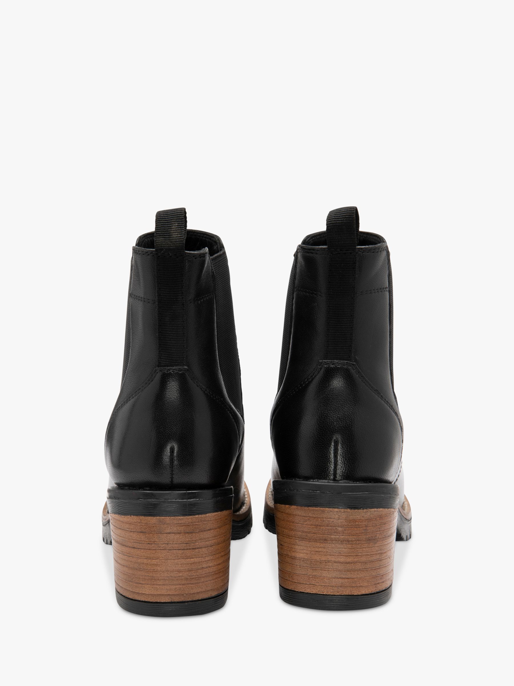 Ravel Bray Leather Block Heel Ankle Boots, Black, 3