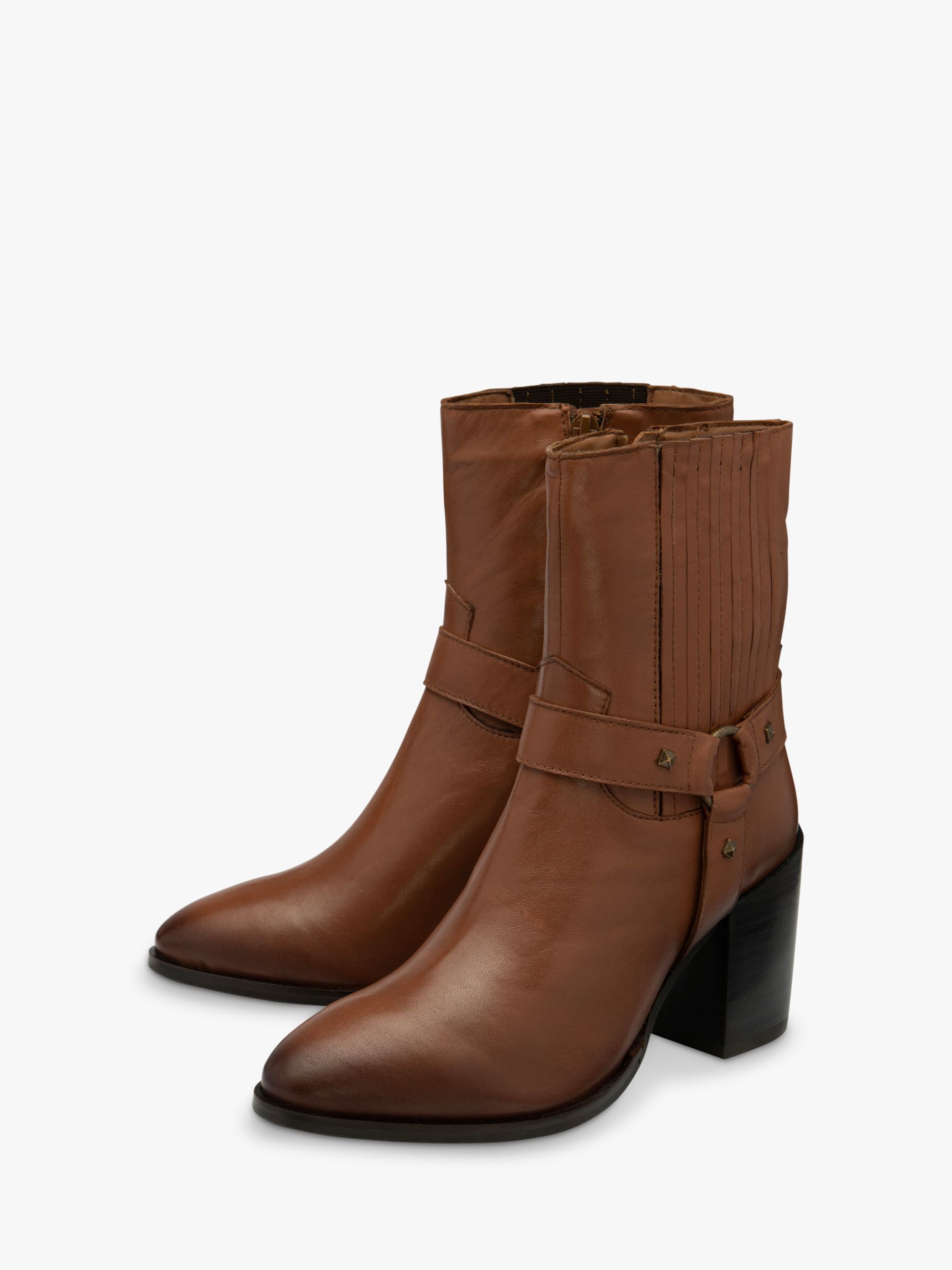 Buy Ravel Ohey Black Leather Ankle Boots Online at johnlewis.com