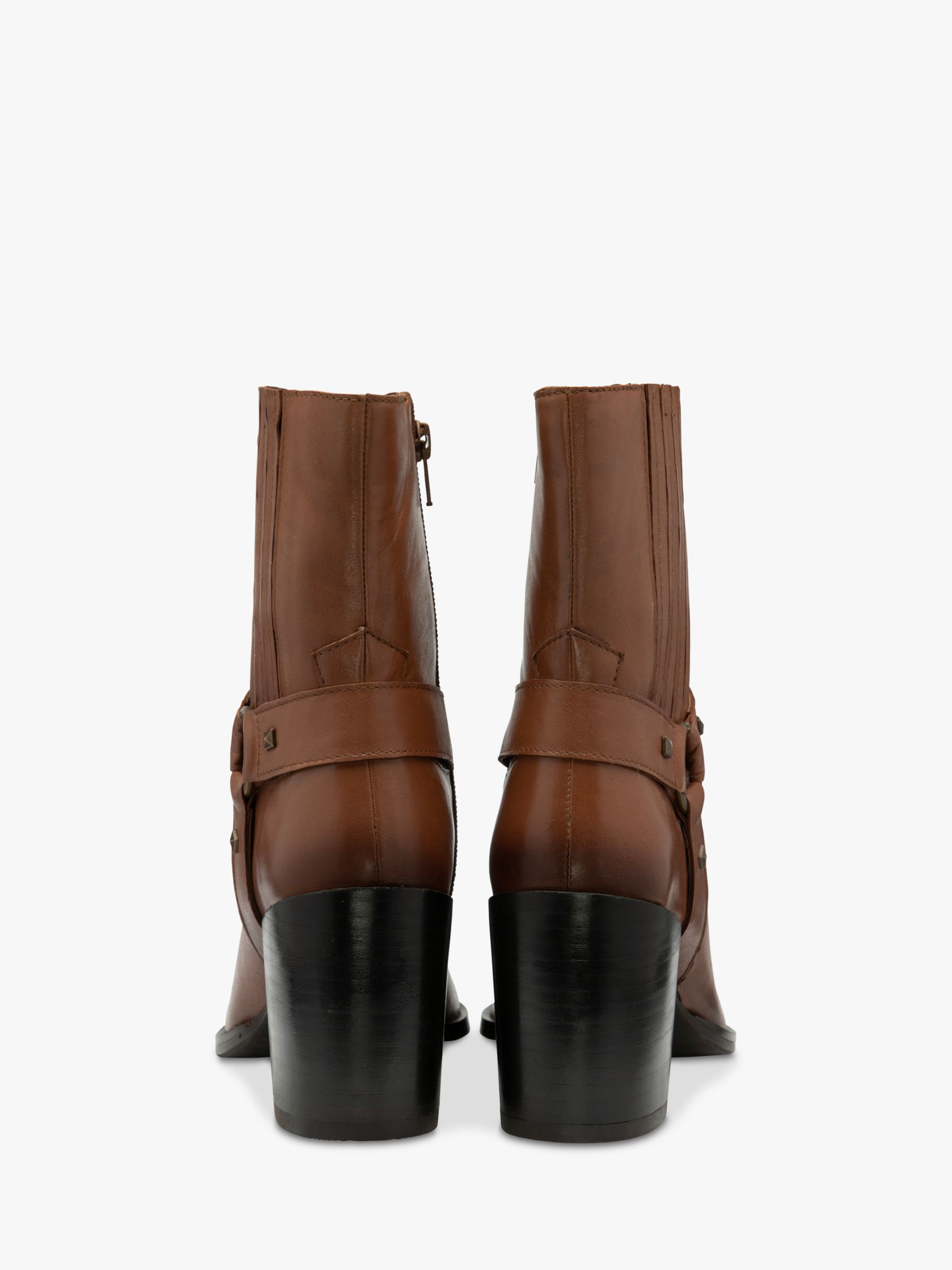 Ravel Ohey Black Leather Ankle Boots, Tan at John Lewis & Partners