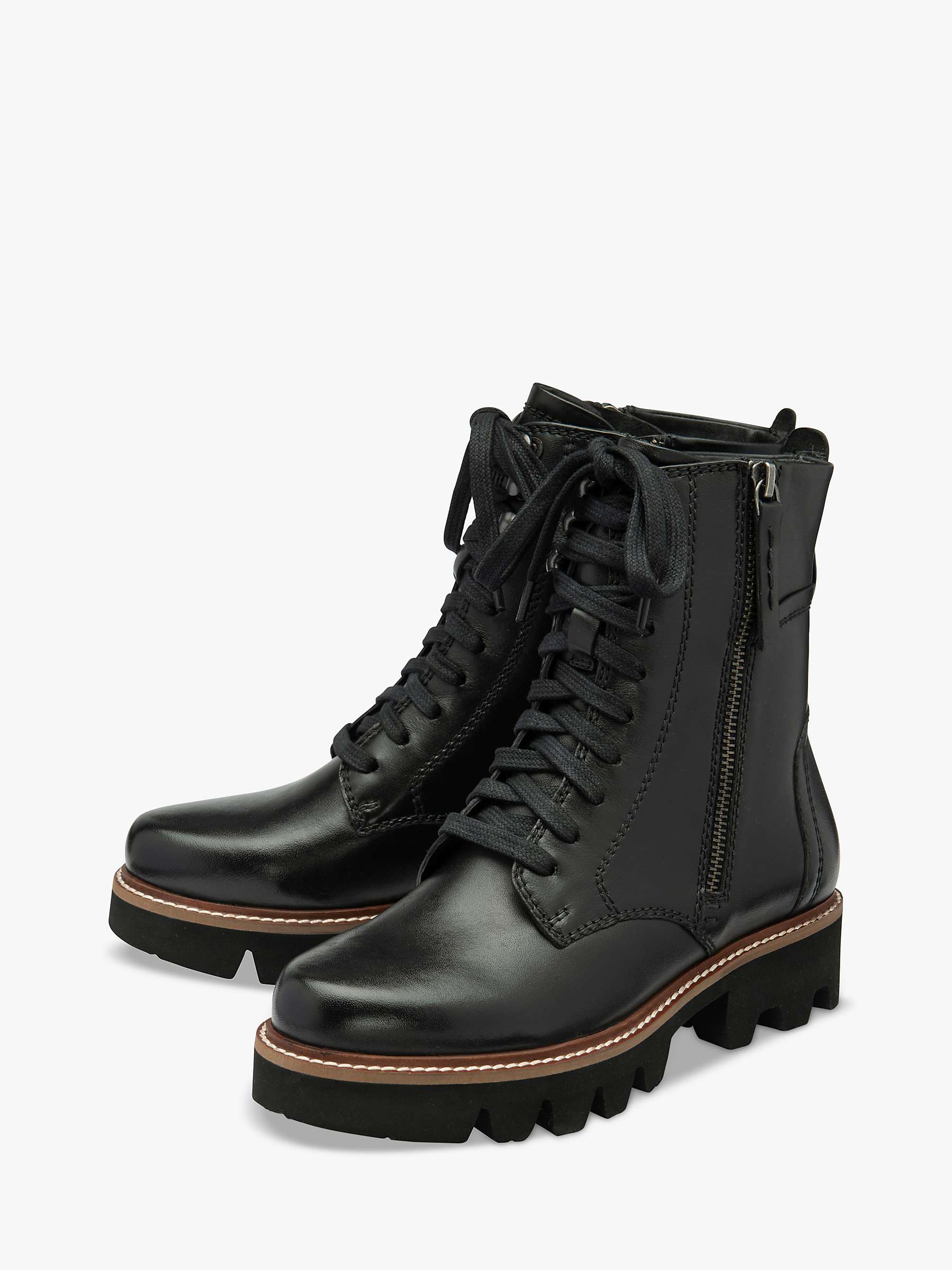 Buy Ravel Dyce Leather Biker Boots, Black Online at johnlewis.com
