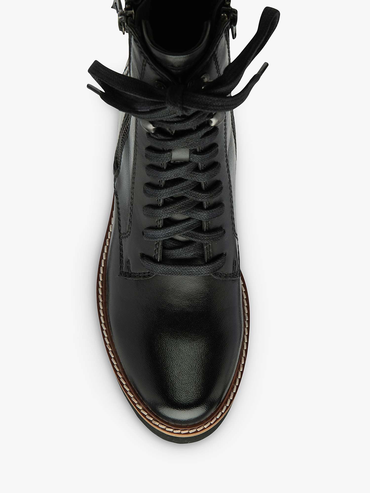Buy Ravel Dyce Leather Biker Boots, Black Online at johnlewis.com